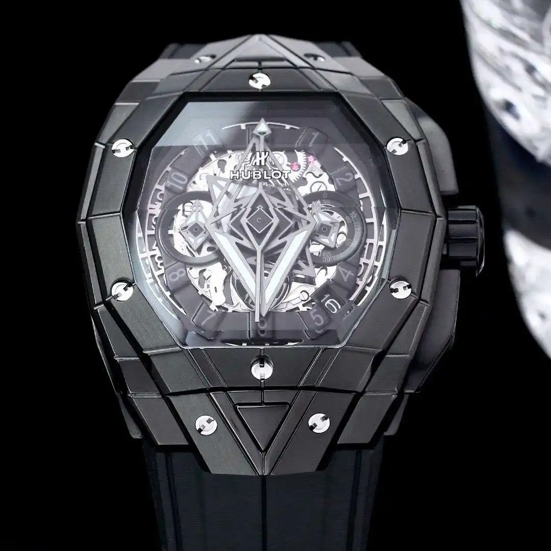 General Watches Hublot men's watch with original fully automatic mechanical movement, top 316 stainless steel case and strap, mineral super mirror KK06800 view 6