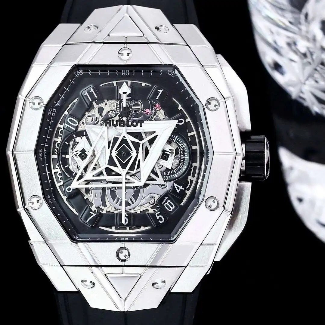 General Watches Hublot men's watch with original fully automatic mechanical movement, top 316 stainless steel case and strap, mineral super mirror KK06800 view 7