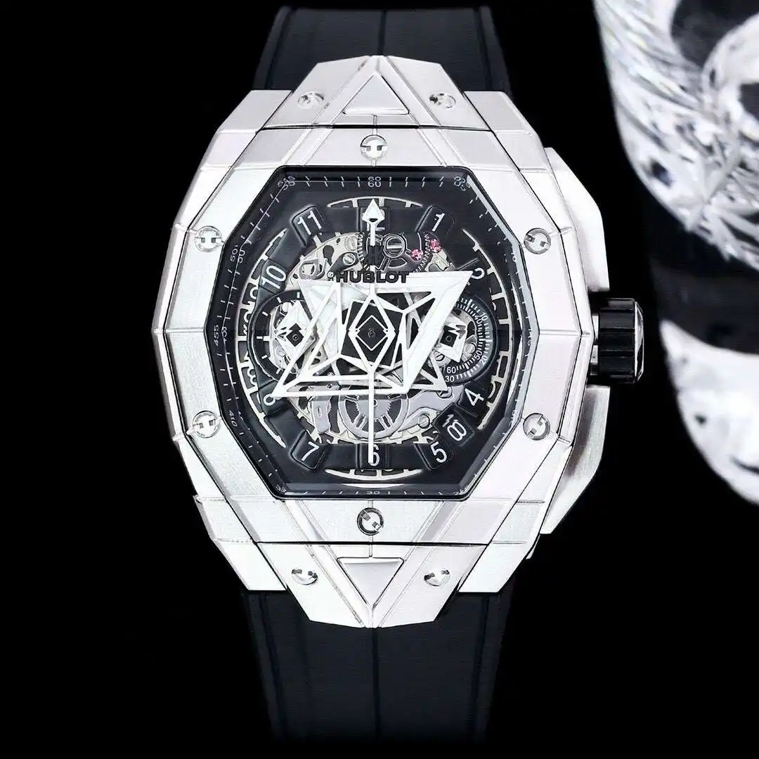 General Watches Hublot men's watch with original fully automatic mechanical movement, top 316 stainless steel case and strap, mineral super mirror KK06800 view 8