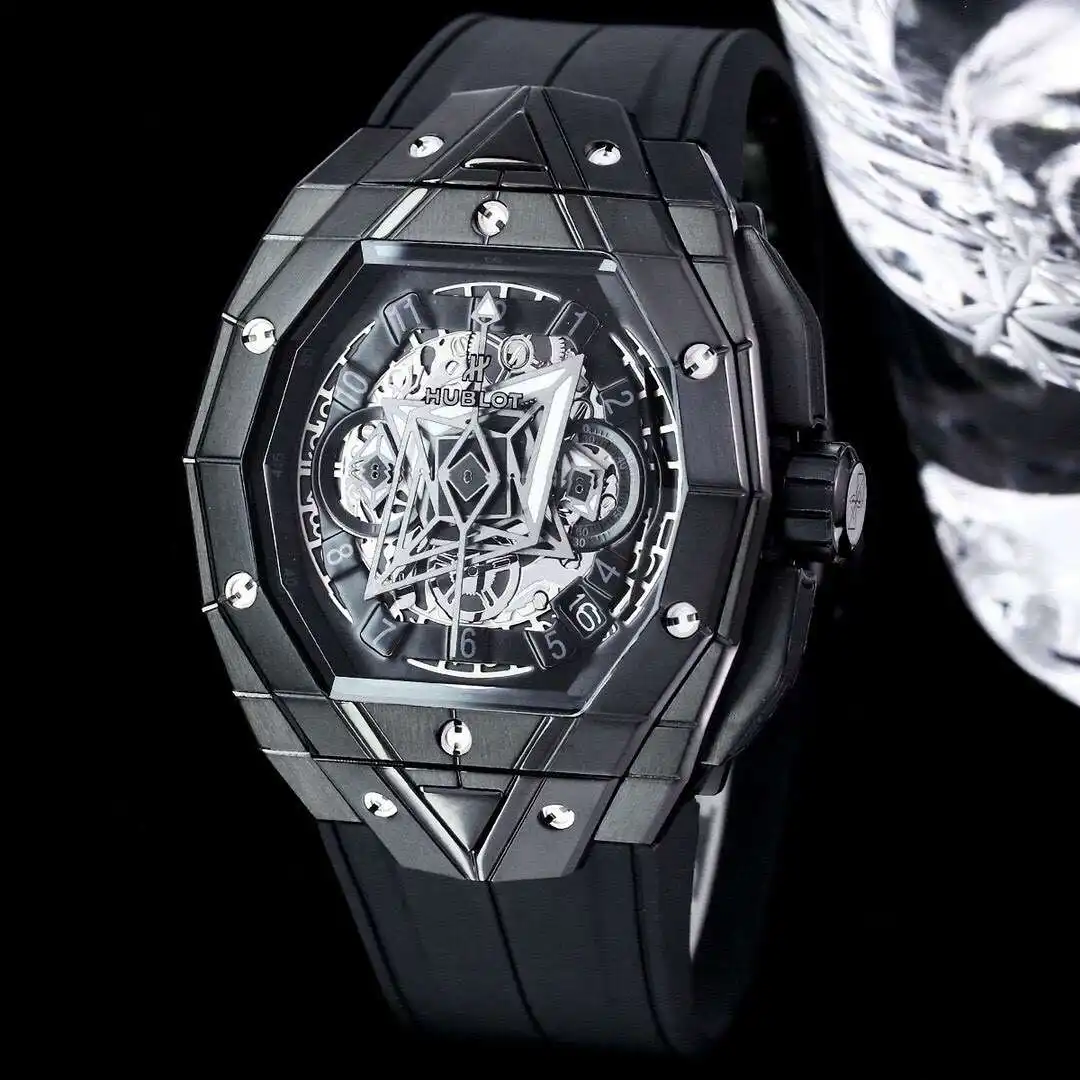 General Watches Hublot men's watch with original fully automatic mechanical movement, top 316 stainless steel case and strap, mineral super mirror KK06800 view 9