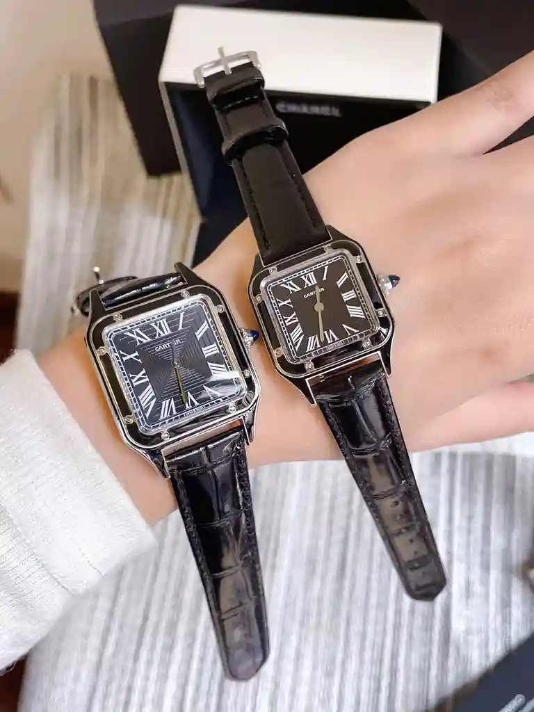 General Watches Cartier@ watch Couple watch with original fully automatic mechanical movement, top 316 stainless steel case and strap, mineral super strong mirror, diameter male 32mm, female 28mm KK3450 1 view 2