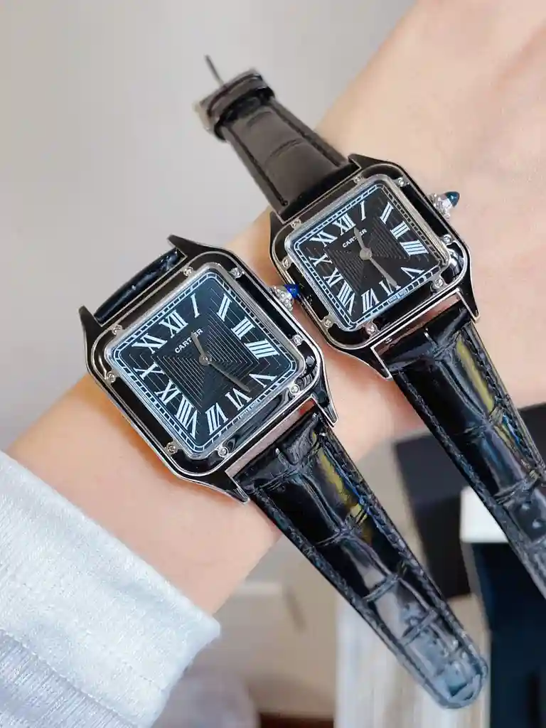 General Watches Cartier@ watch Couple watch with original fully automatic mechanical movement, top 316 stainless steel case and strap, mineral super strong mirror, diameter male 32mm, female 28mm KK3450 1 view 3