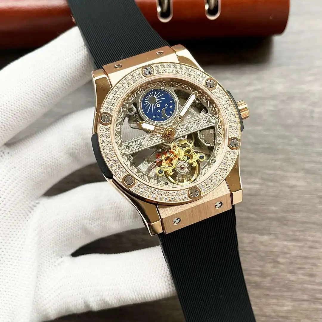 General Watches Hublot Watch Heng@ men's watch with original fully automatic mechanical movement, top-grade 316 stainless steel case and strap, mineral super mirror, diameter 45mm KK05250 view 6