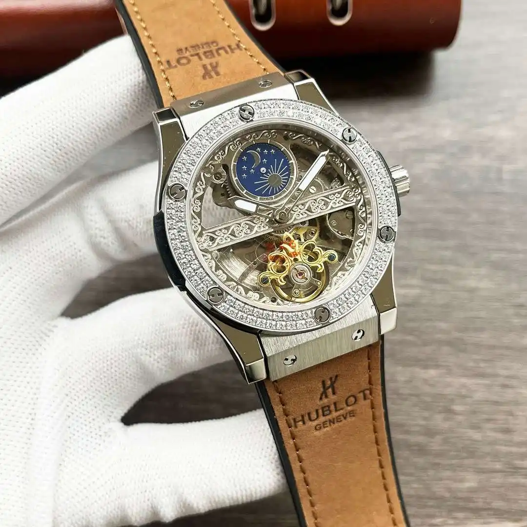 General Watches Hublot Watch Heng@ men's watch with original fully automatic mechanical movement, top-grade 316 stainless steel case and strap, mineral super mirror, diameter 45mm KK05250 view 7
