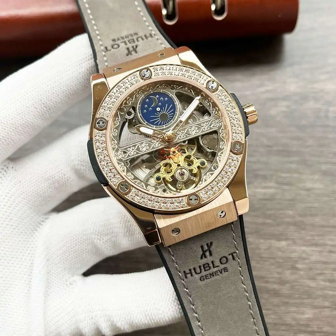 General Watches Hublot Watch Heng@ men's watch with original fully automatic mechanical movement, top-grade 316 stainless steel case and strap, mineral super mirror, diameter 45mm KK05250 view 8
