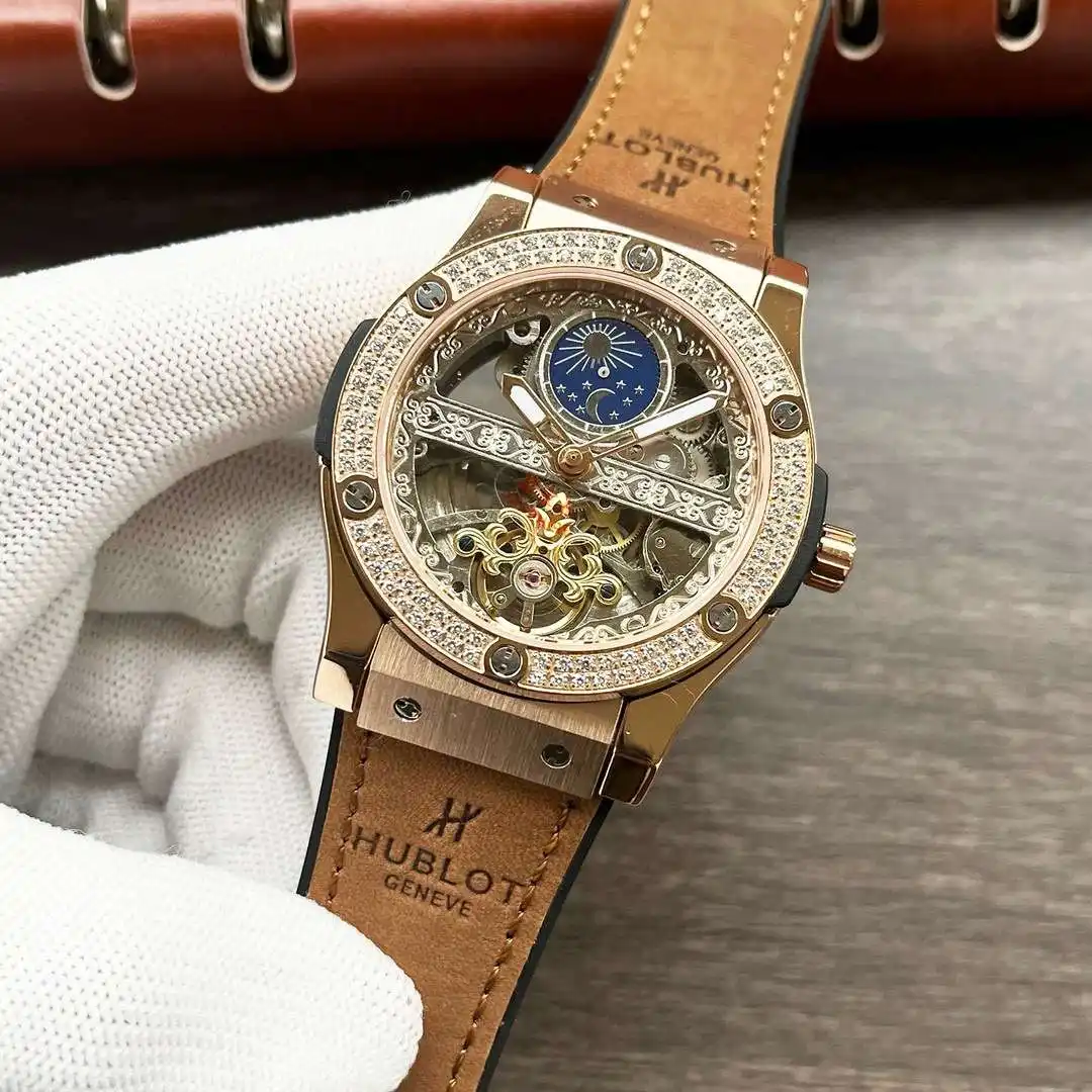 General Watches Hublot Watch Heng@ men's watch with original fully automatic mechanical movement, top-grade 316 stainless steel case and strap, mineral super mirror, diameter 45mm KK05250 view 9