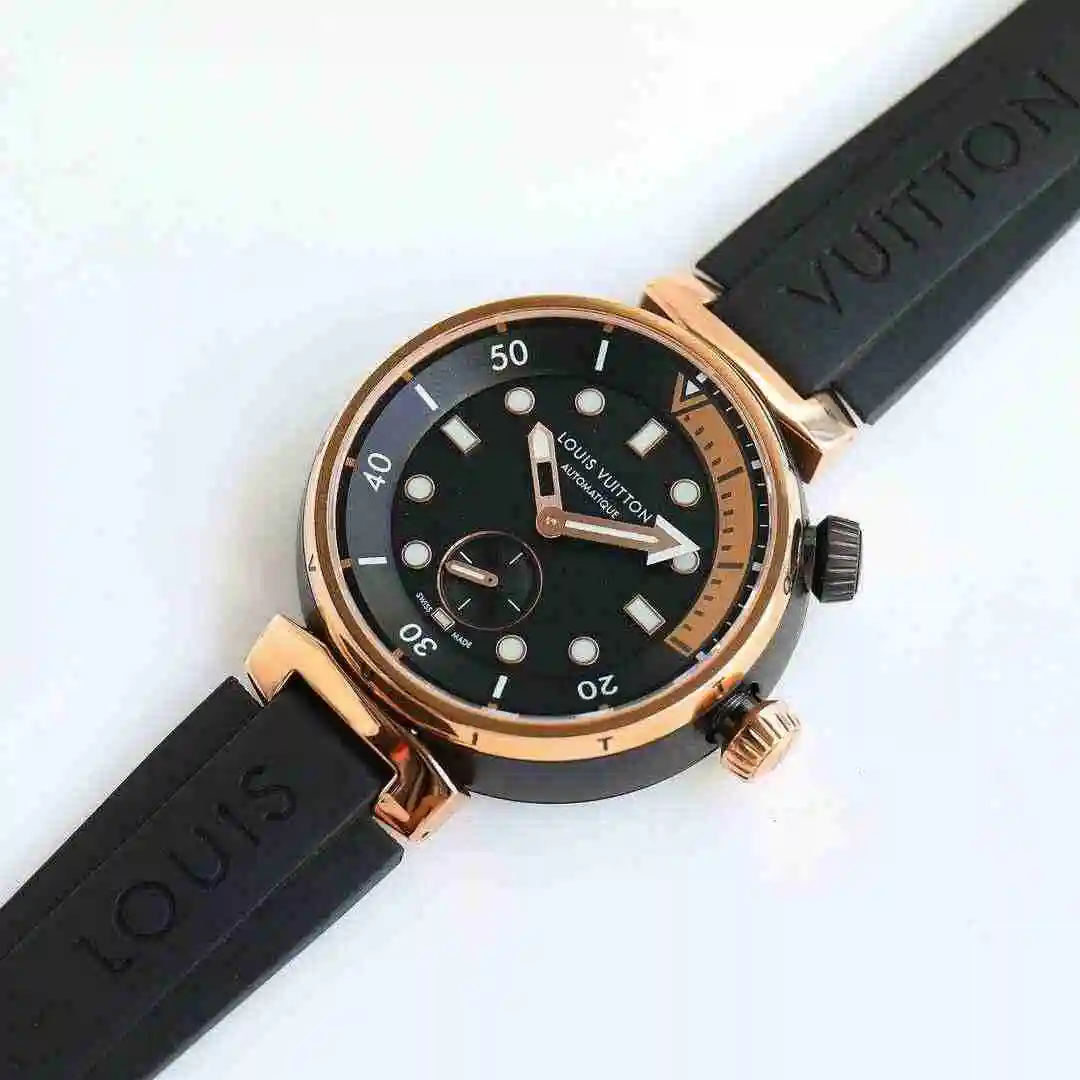 General Watches LV watch for men with original fully automatic mechanical movement, top grade 316 precision steel case with mineral super strong mirror diameter 44mm kk view 2