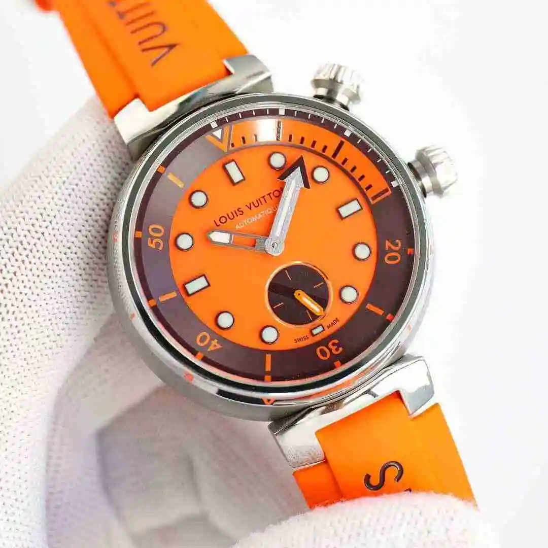 General Watches LV watch for men with original fully automatic mechanical movement, top grade 316 precision steel case with mineral super strong mirror diameter 44mm kk view 8