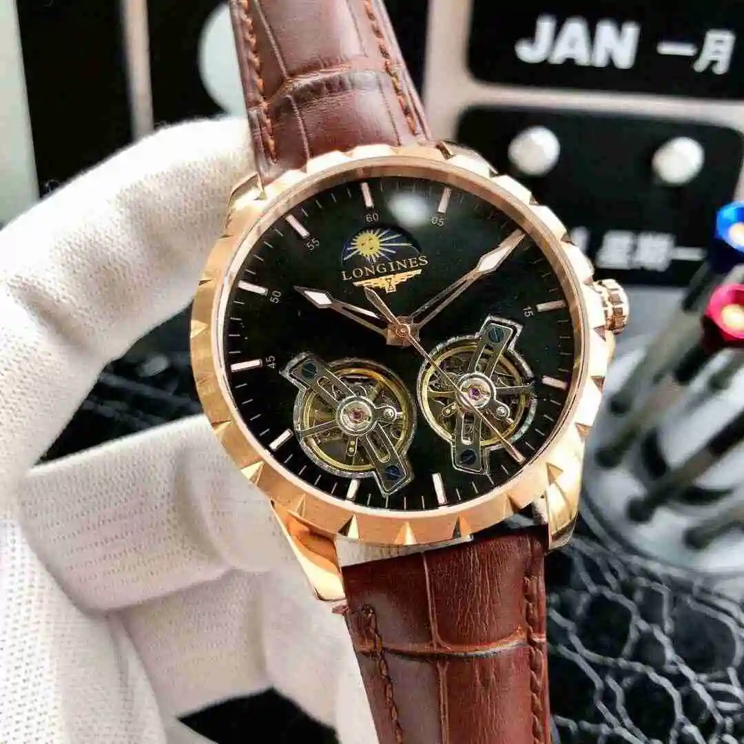 General Watches Longines Watch Men's Watch Paired with Original Fully Automatic Mechanical Movement Top grade 316 Precision Steel Case with Mineral Super Strong Mirror Diameter 43mm KK05250 view 6