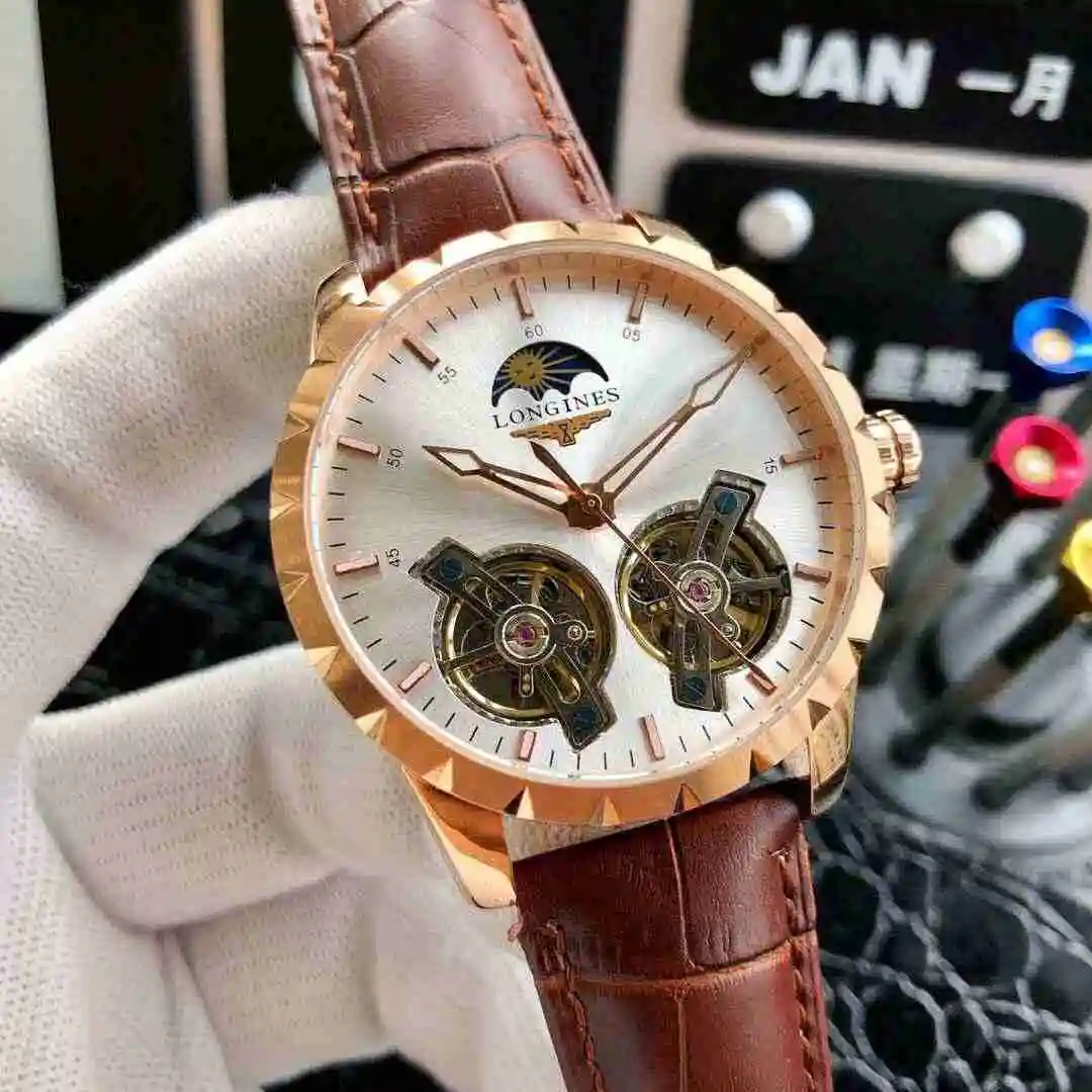 General Watches Longines Watch Men's Watch Paired with Original Fully Automatic Mechanical Movement Top grade 316 Precision Steel Case with Mineral Super Strong Mirror Diameter 43mm KK05250 view 7
