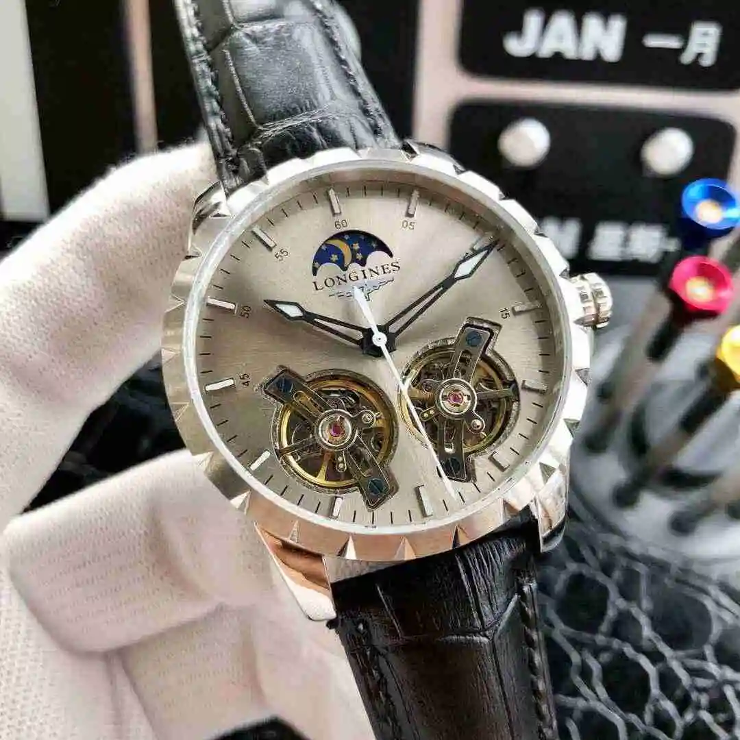 General Watches Longines Watch Men's Watch Paired with Original Fully Automatic Mechanical Movement Top grade 316 Precision Steel Case with Mineral Super Strong Mirror Diameter 43mm KK05250 view 9