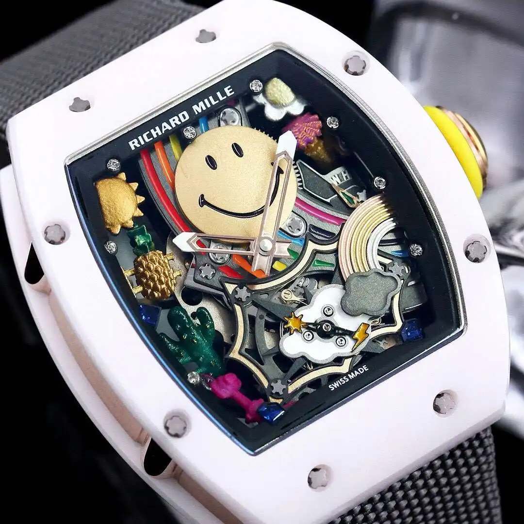 General Watches Richard Mille Richard@Mill watch men's watch with original fully automatic mechanical movement top 316 stainless steel case strap mineral super mirror KK view 6