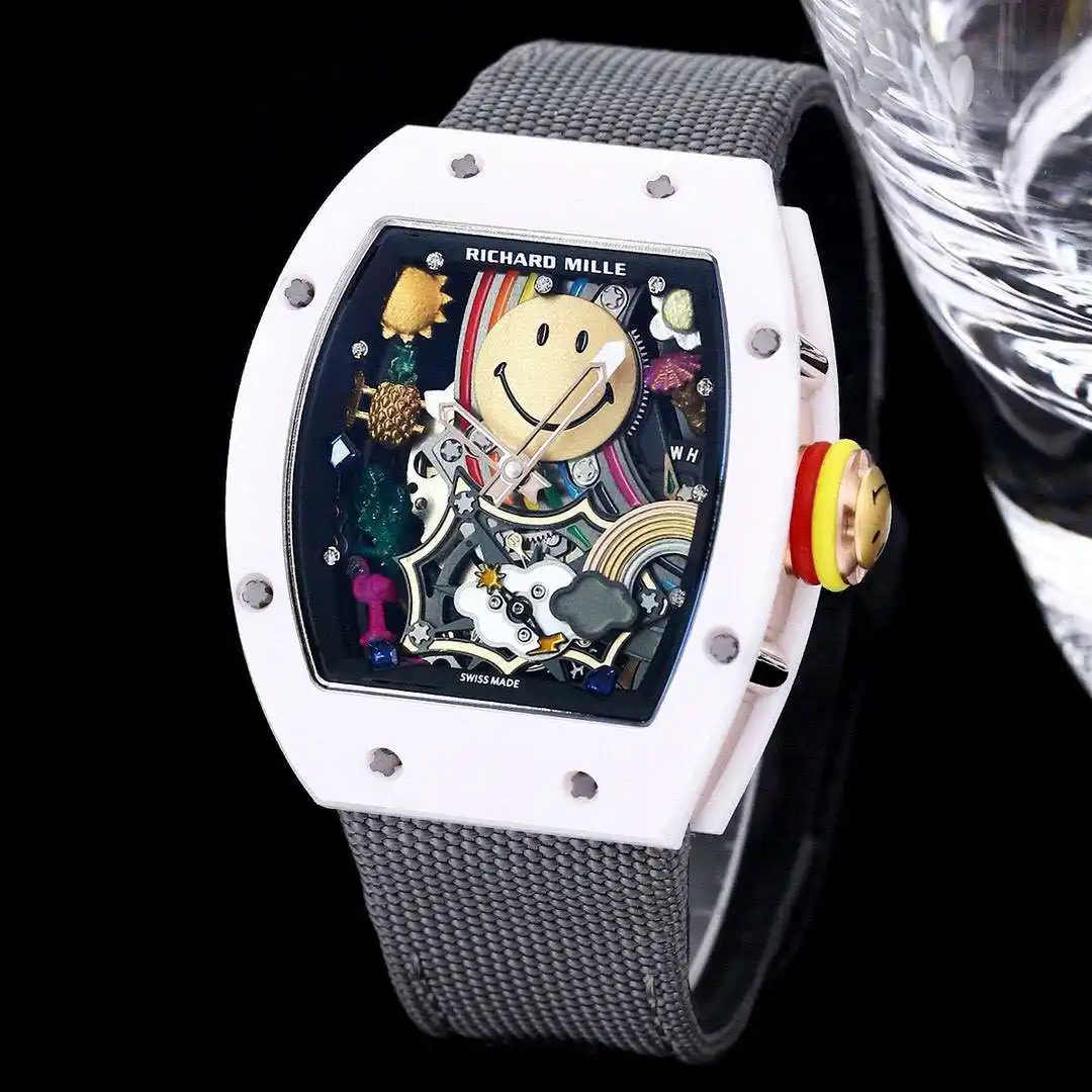 General Watches Richard Mille Richard@Mill watch men's watch with original fully automatic mechanical movement top 316 stainless steel case strap mineral super mirror KK view 9