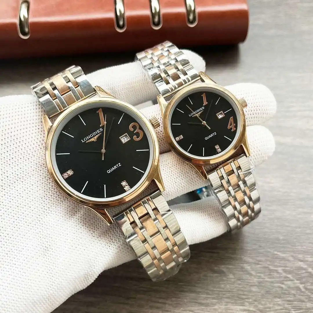 General Watches Longines Watch Lang@ Couple's watch with original fully automatic mechanical movement, top-grade 316 stainless steel case and strap, mineral super strong mirror, diameter male 40mm, female 30mm KK02550 view 6