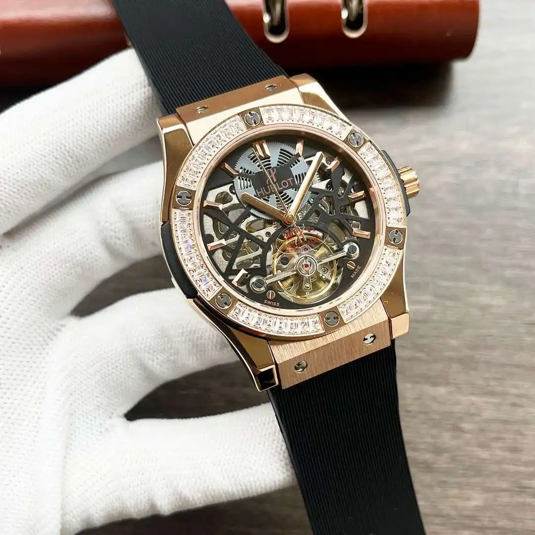 General Watches Hublot Watch Heng@ men's watch with original fully automatic mechanical movement, top-grade 316 stainless steel case and strap, mineral super mirror, diameter 43mm KK05050 view 5