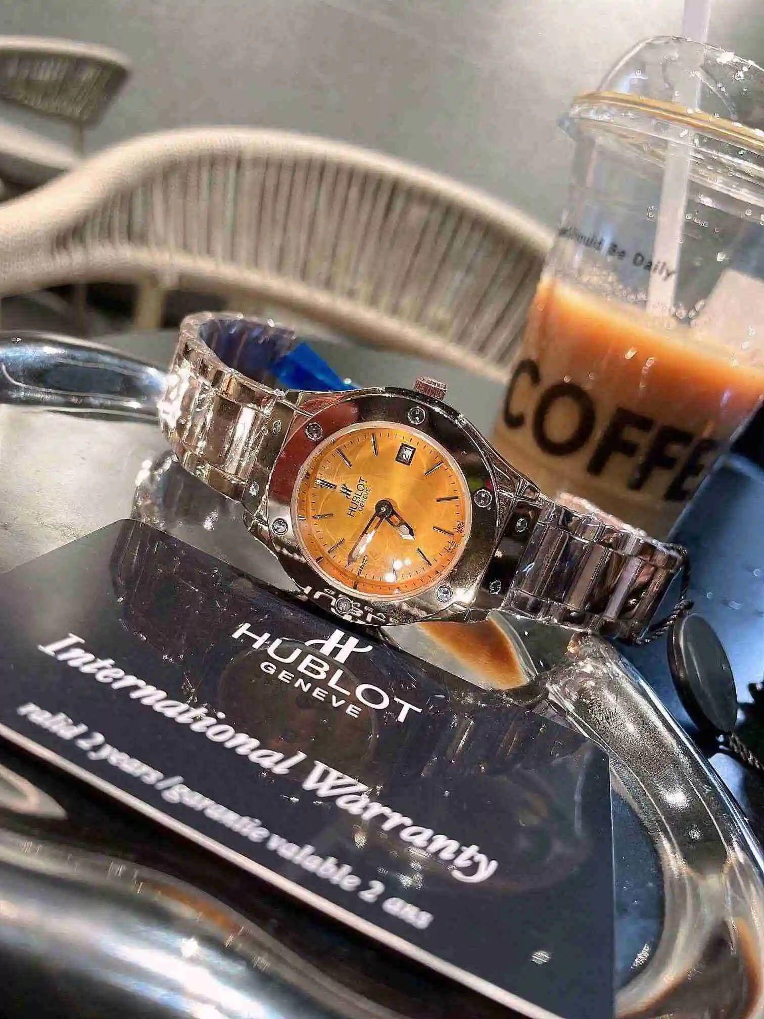 General Watches Hublot Yubo Watch Women's Watch Paired with Original Fully Automatic Mechanical Movement Top Grade 316 Precision Steel Case with Mineral Super Strong Mirror Diameter 36mm KK view 5