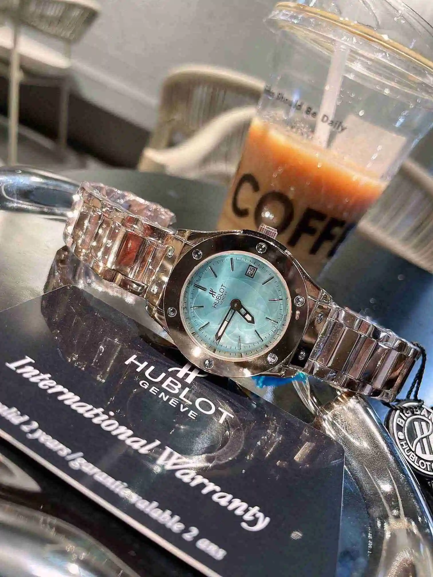 General Watches Hublot Yubo Watch Women's Watch Paired with Original Fully Automatic Mechanical Movement Top Grade 316 Precision Steel Case with Mineral Super Strong Mirror Diameter 36mm KK view 6