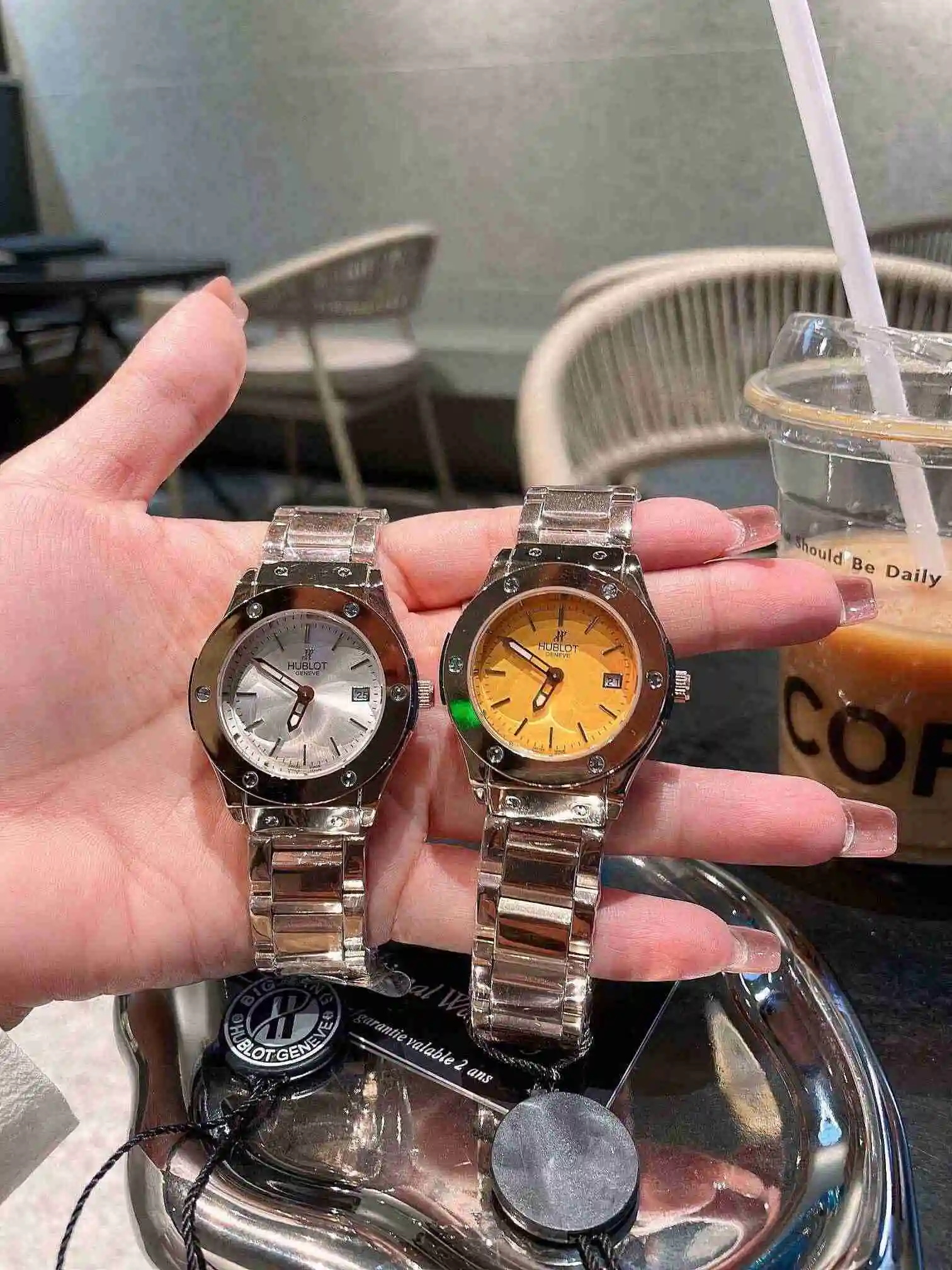 General Watches Hublot Yubo Watch Women's Watch Paired with Original Fully Automatic Mechanical Movement Top Grade 316 Precision Steel Case with Mineral Super Strong Mirror Diameter 36mm KK view 7