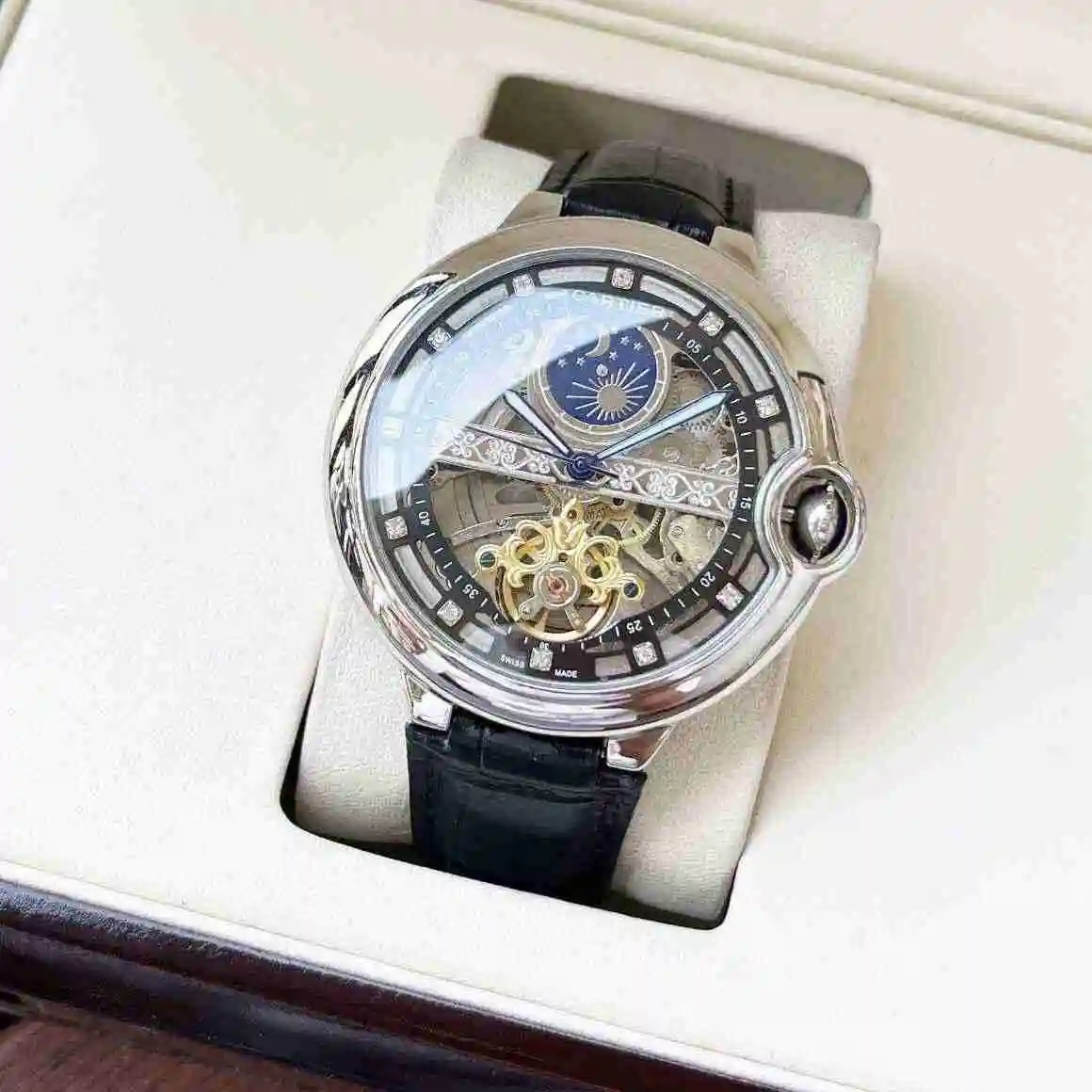 General Watches Cartier Watch Men's Watch Paired with Original Fully Automatic Mechanical Movement Top Grade 316 Precision Steel Case with Mineral Super Strong Mirror Diameter 44mm KK04850 1 view 9