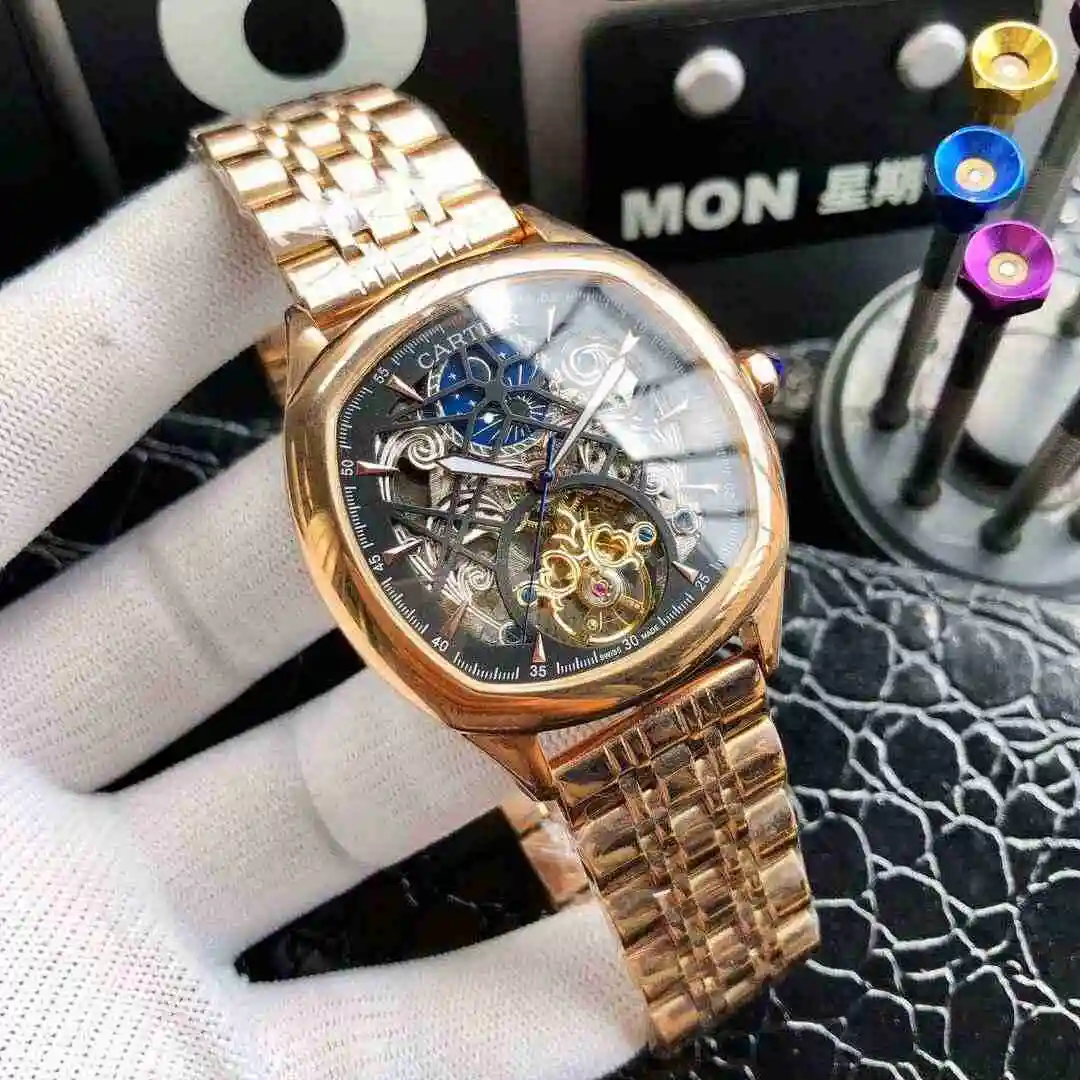 General Watches Cartier Watch Men's Watch Paired with Original Fully Automatic Mechanical Movement Top Grade 316 Precision Steel Case with Mineral Super Strong Mirror Diameter 42mm KK04950 1 view 8