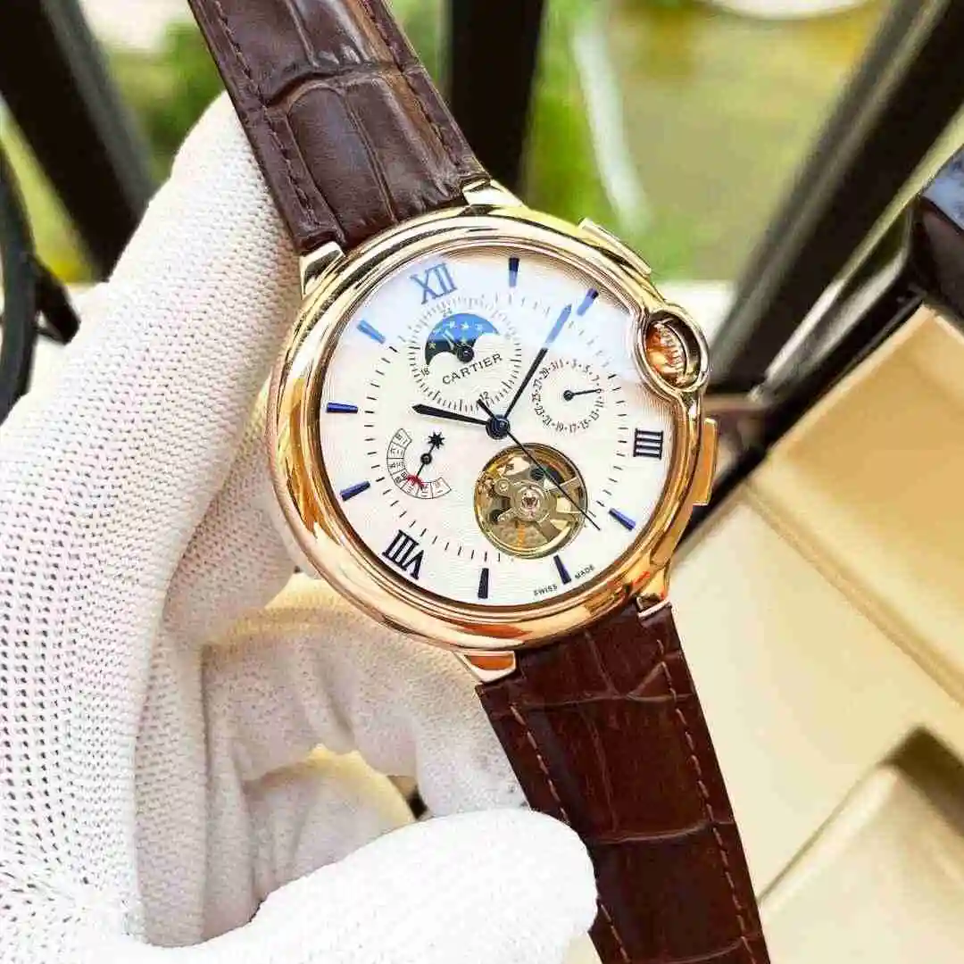 General Watches Cartier Watch Men's Watch Paired with Original Fully Automatic Mechanical Movement Top Grade 316 Precision Steel Case with Mineral Super Strong Mirror Diameter 44mm KK05250 2 view 8