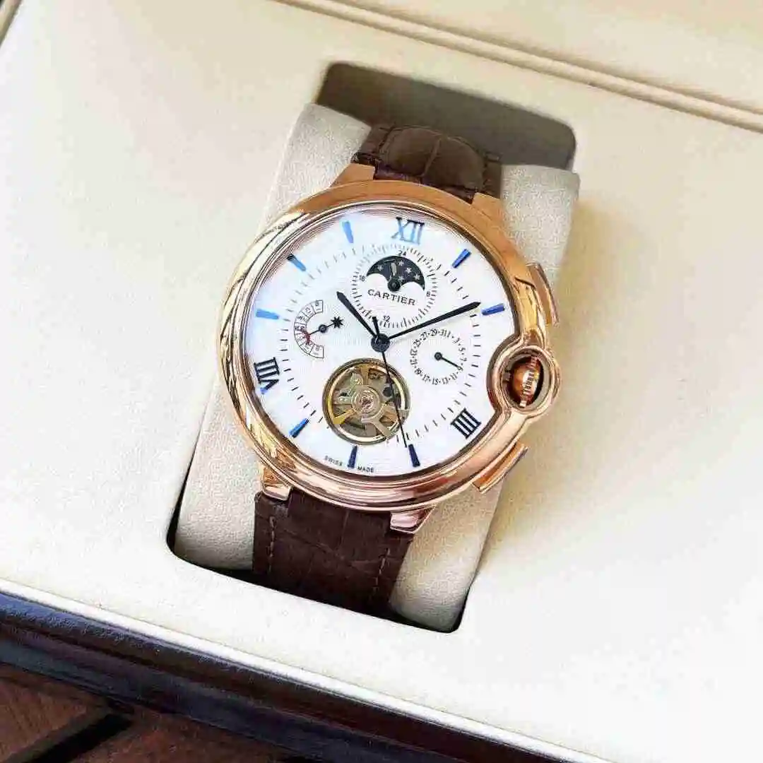 General Watches Cartier Watch Men's Watch Paired with Original Fully Automatic Mechanical Movement Top Grade 316 Precision Steel Case with Mineral Super Strong Mirror Diameter 44mm KK05250 2 view 9