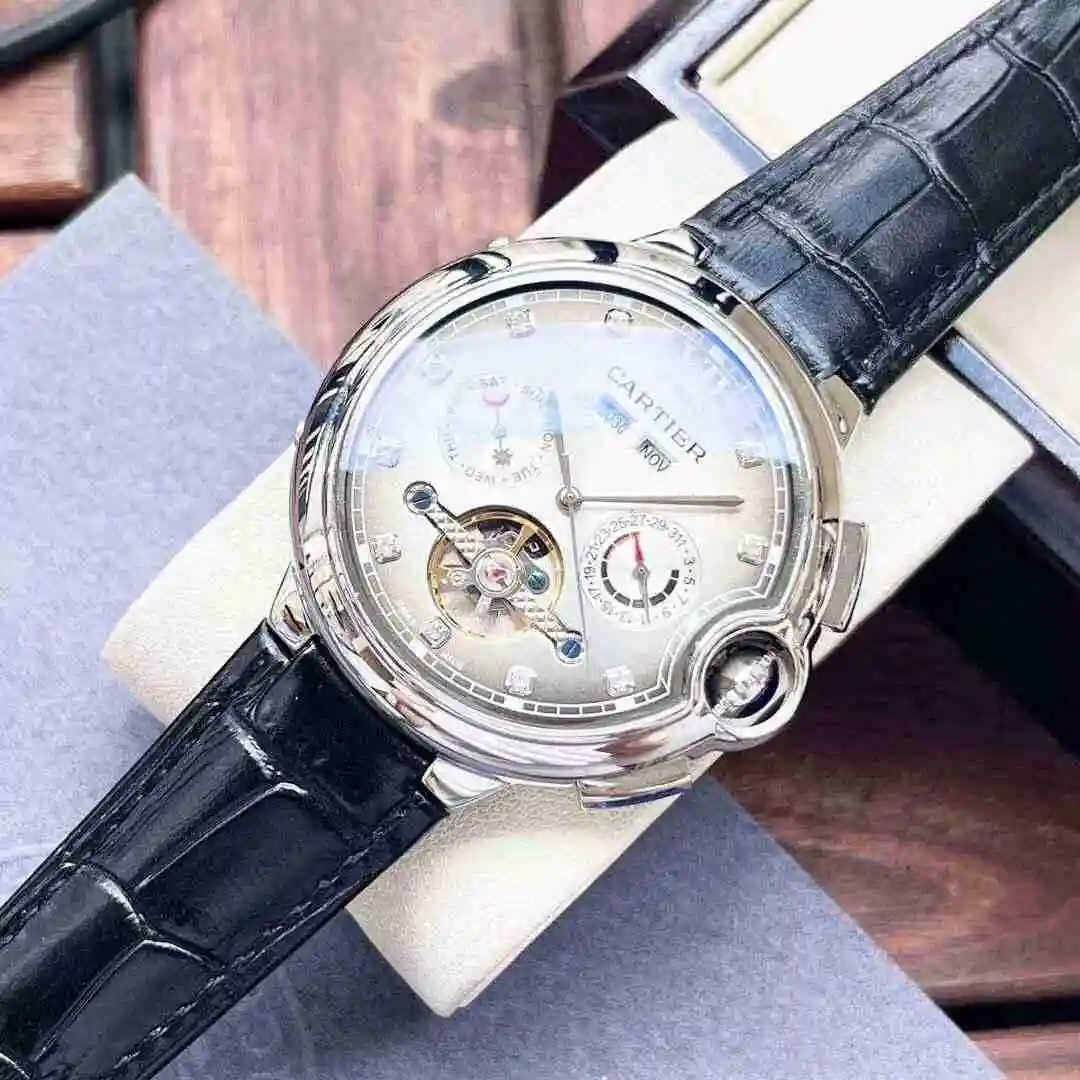 General Watches Cartier Watch Men's Watch Paired with Original Fully Automatic Mechanical Movement Top Grade 316 Precision Steel Case with Mineral Super Strong Mirror Diameter 44mm KK05300 view 4