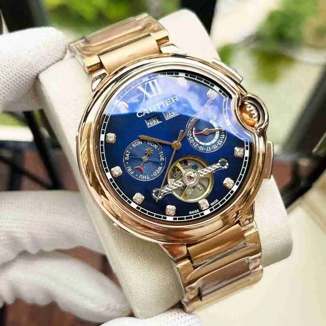 General Watches Cartier Watch Men's Watch Paired with Original Fully Automatic Mechanical Movement Top Grade 316 Precision Steel Case with Mineral Super Strong Mirror Diameter 44mm KK05300 view 5