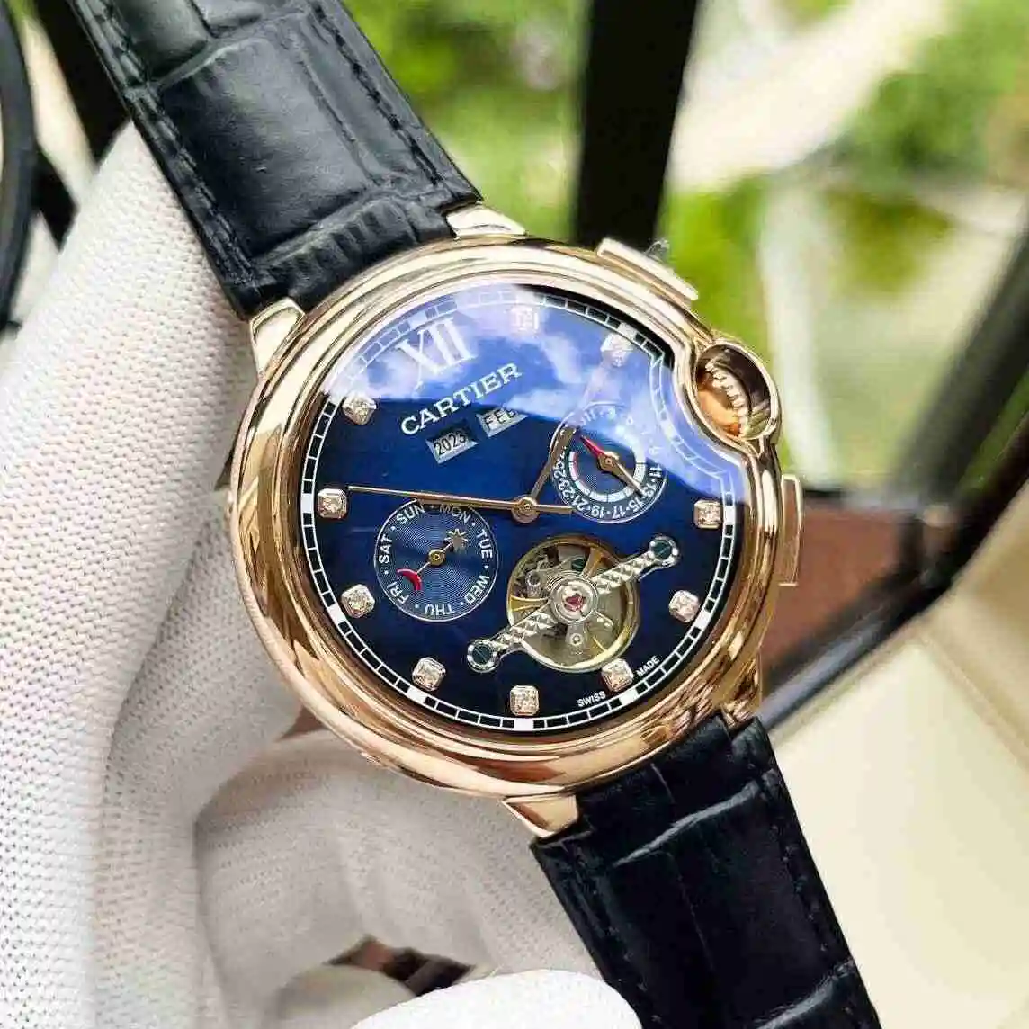 General Watches Cartier Watch Men's Watch Paired with Original Fully Automatic Mechanical Movement Top Grade 316 Precision Steel Case with Mineral Super Strong Mirror Diameter 44mm KK05300 view 7