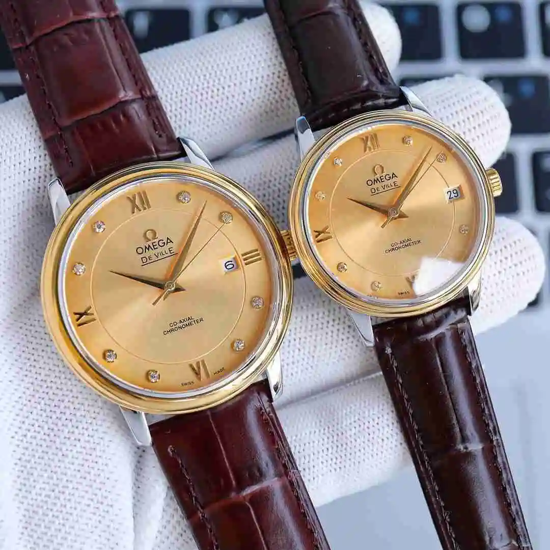 General Watches Omega Watch Couple Pair Watch Paired with Original Fully Automatic Mechanical Movement Top grade 316 Precision Steel Case Case with Mineral Super Strong Mirror Diameter Male 40cm Female 33cm KK05250 view 5