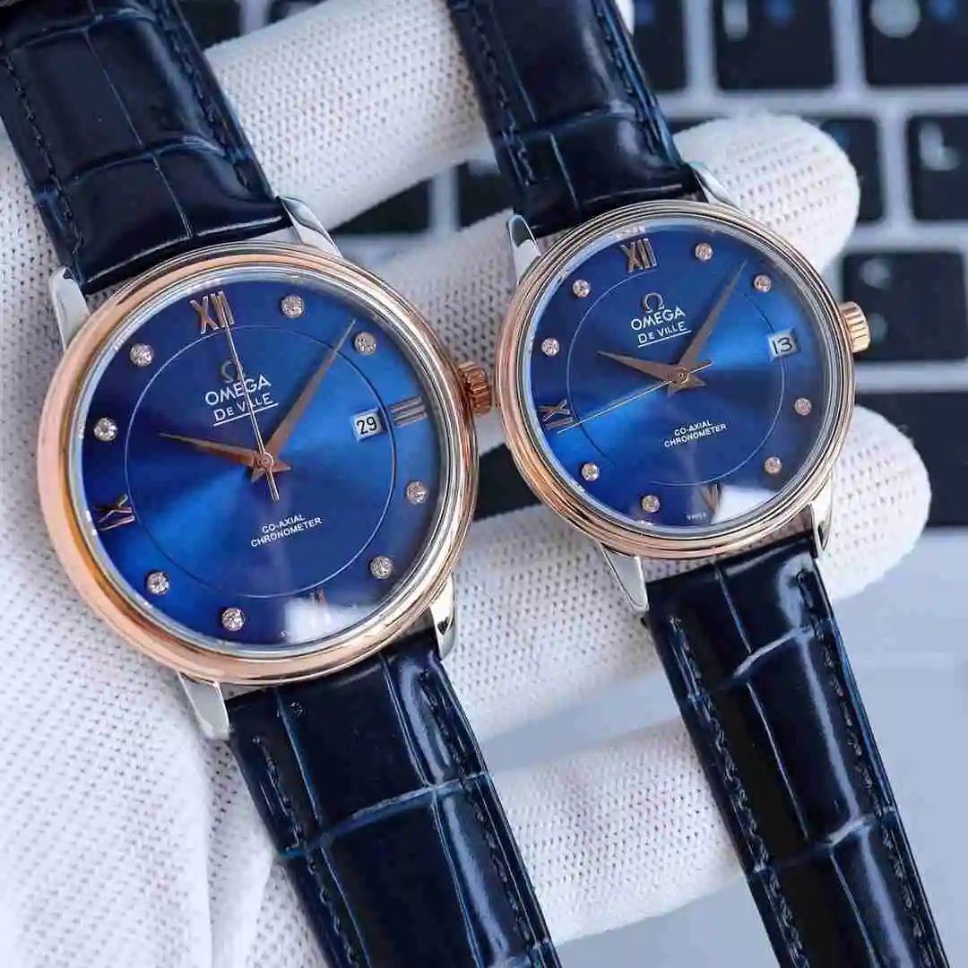 General Watches Omega Watch Couple Pair Watch Paired with Original Fully Automatic Mechanical Movement Top grade 316 Precision Steel Case Case with Mineral Super Strong Mirror Diameter Male 40cm Female 33cm KK05250 view 6