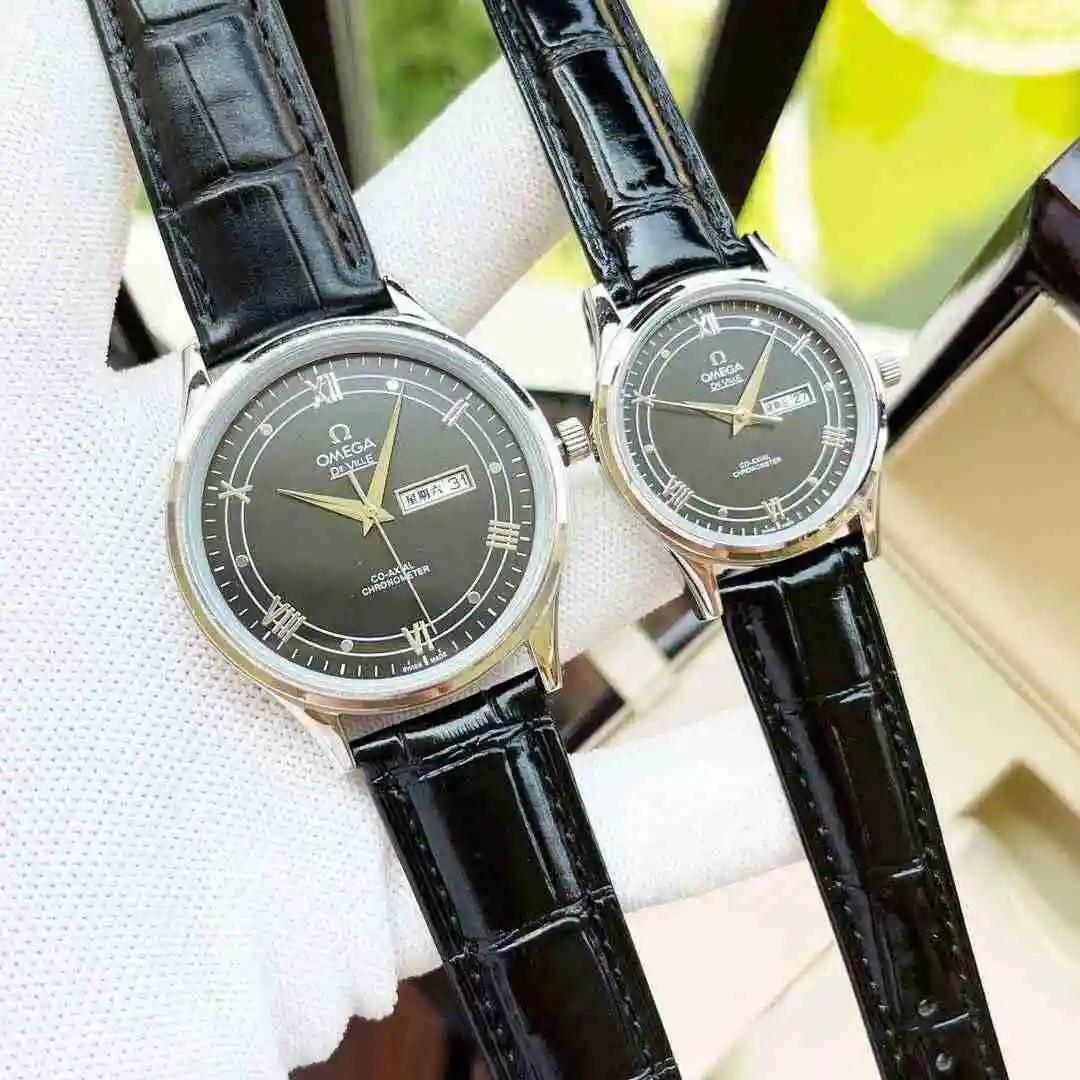 General Watches Omega Watch Couple Watch Paired with Original Fully Automatic Mechanical Movement Top Grade 316 Precision Steel Case with Mineral Super Strong Mirror Diameter Men's 40mm Women's 30mm KK view 8