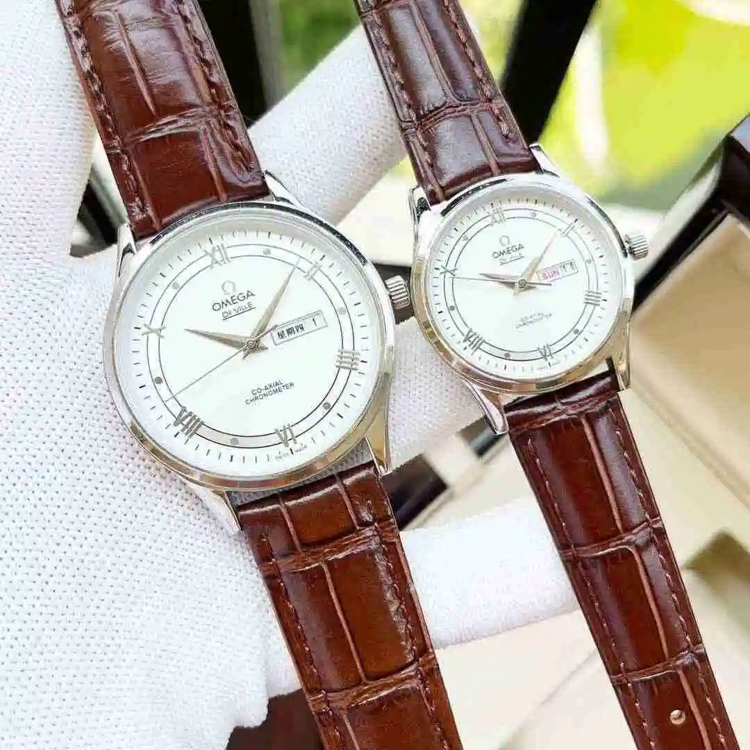 General Watches Omega Watch Couple Watch Paired with Original Fully Automatic Mechanical Movement Top Grade 316 Precision Steel Case with Mineral Super Strong Mirror Diameter Men's 40mm Women's 30mm KK view 9