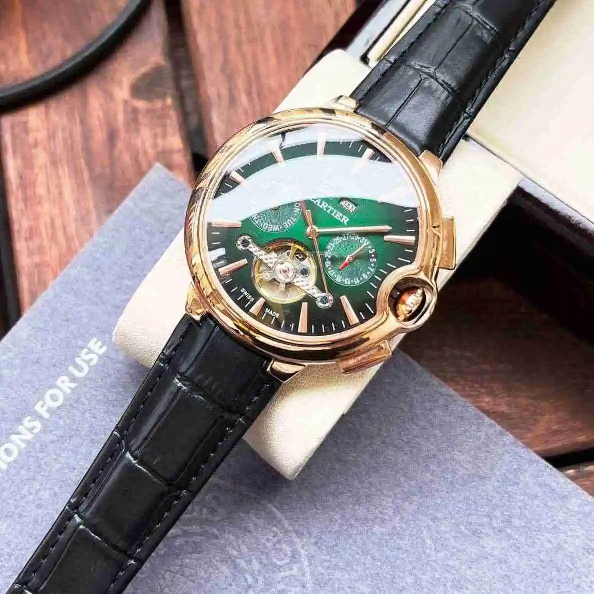 General Watches Cartier Watch Men's Watch Paired with Original Fully Automatic Mechanical Movement Top Grade 316 Precision Steel Case with Mineral Super Strong Mirror Diameter 44mm KK05600 view 5
