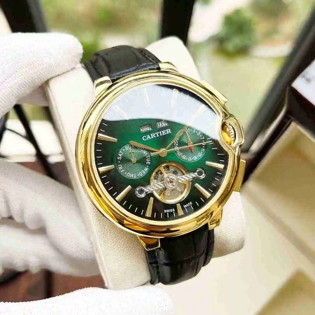General Watches Cartier Watch Men's Watch Paired with Original Fully Automatic Mechanical Movement Top Grade 316 Precision Steel Case with Mineral Super Strong Mirror Diameter 44mm KK05600 view 6