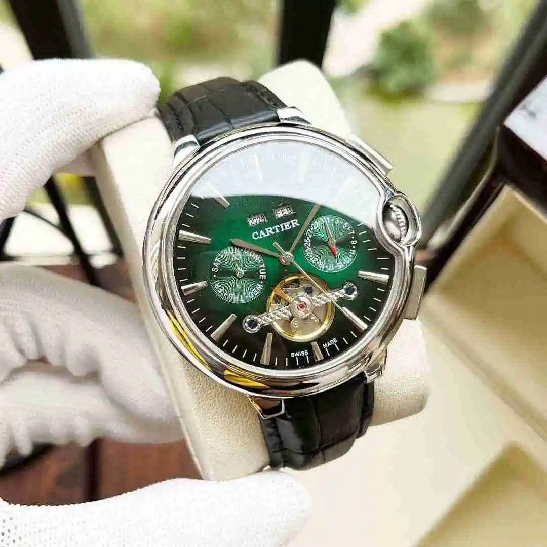 General Watches Cartier Watch Men's Watch Paired with Original Fully Automatic Mechanical Movement Top Grade 316 Precision Steel Case with Mineral Super Strong Mirror Diameter 44mm KK05600 view 7