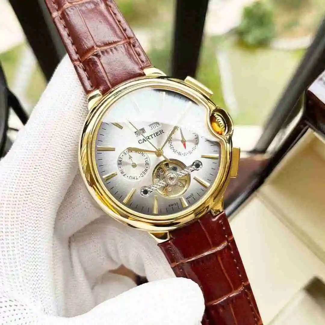 General Watches Cartier Watch Men's Watch Paired with Original Fully Automatic Mechanical Movement Top Grade 316 Precision Steel Case with Mineral Super Strong Mirror Diameter 44mm KK05600 view 8
