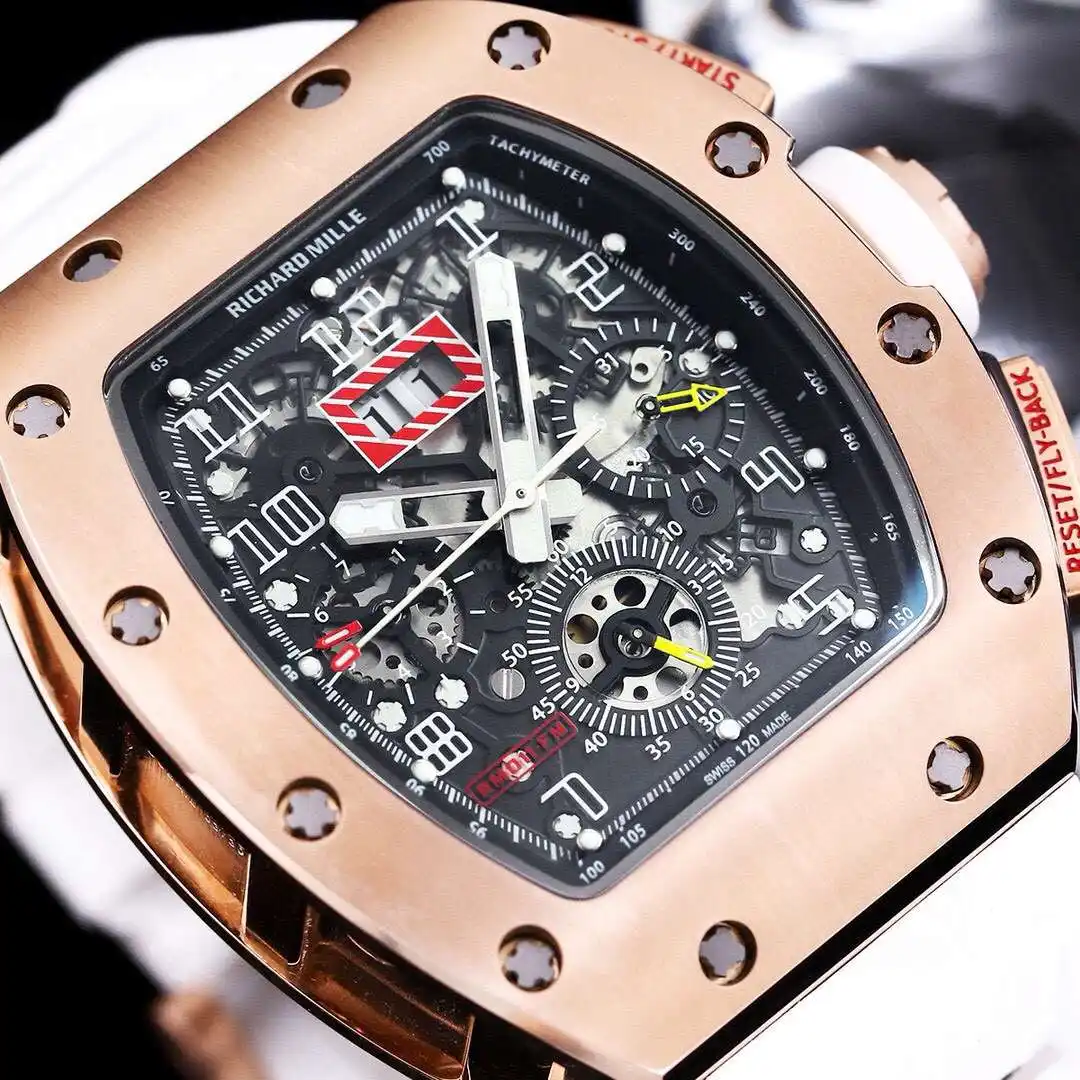 General Watches Richard Mille Richard@Mill watch men's watch with original fully automatic mechanical movement top 316 stainless steel case strap mineral super mirror KK09800 9 view 7