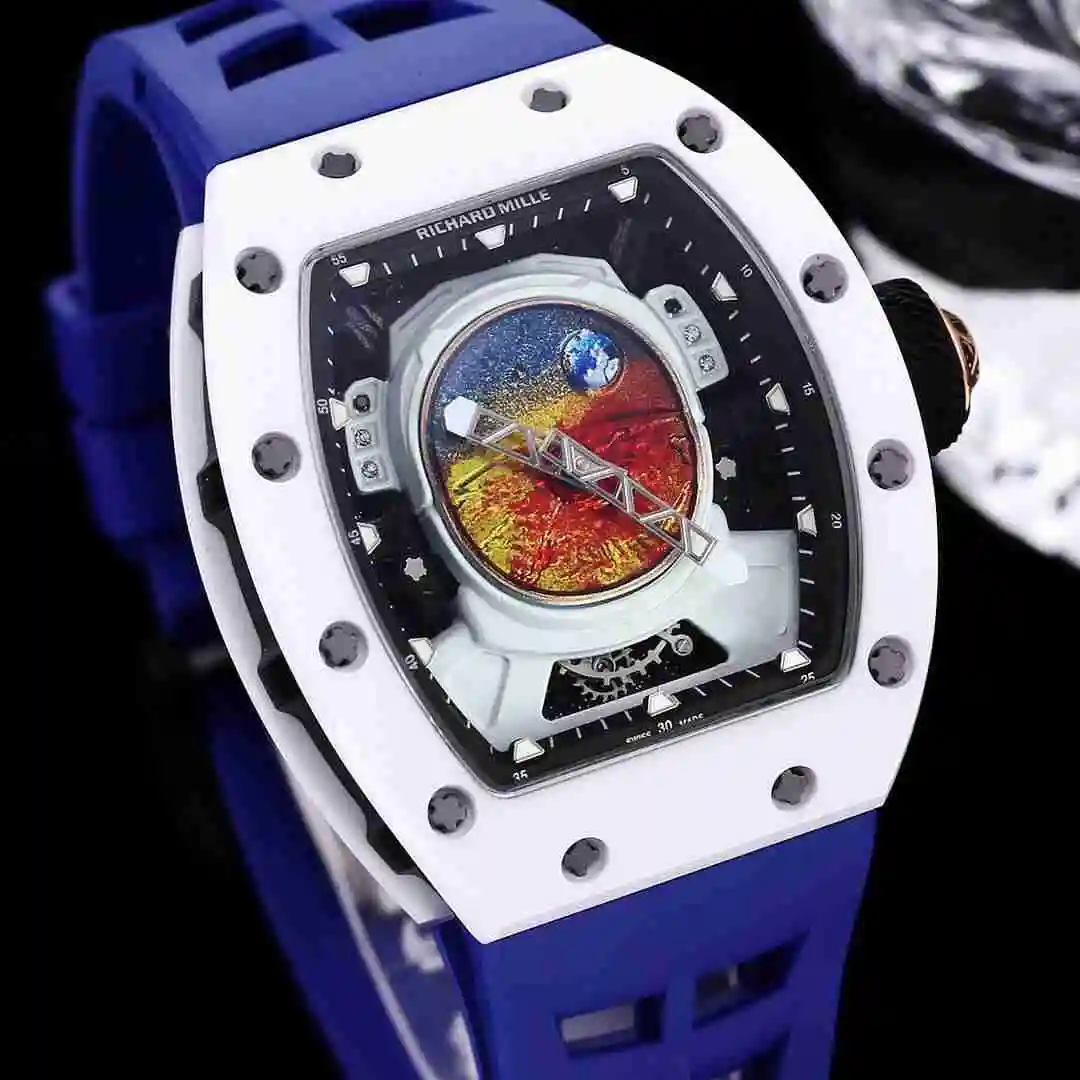 General Watches Richard Mille Richard Miller Watch Men's Watch Paired with Original Fully Automatic Mechanical Movement Top Grade 316 Precision Steel Case with Mineral Super Strong Mirror Diameter 43mm KK013500 view 8