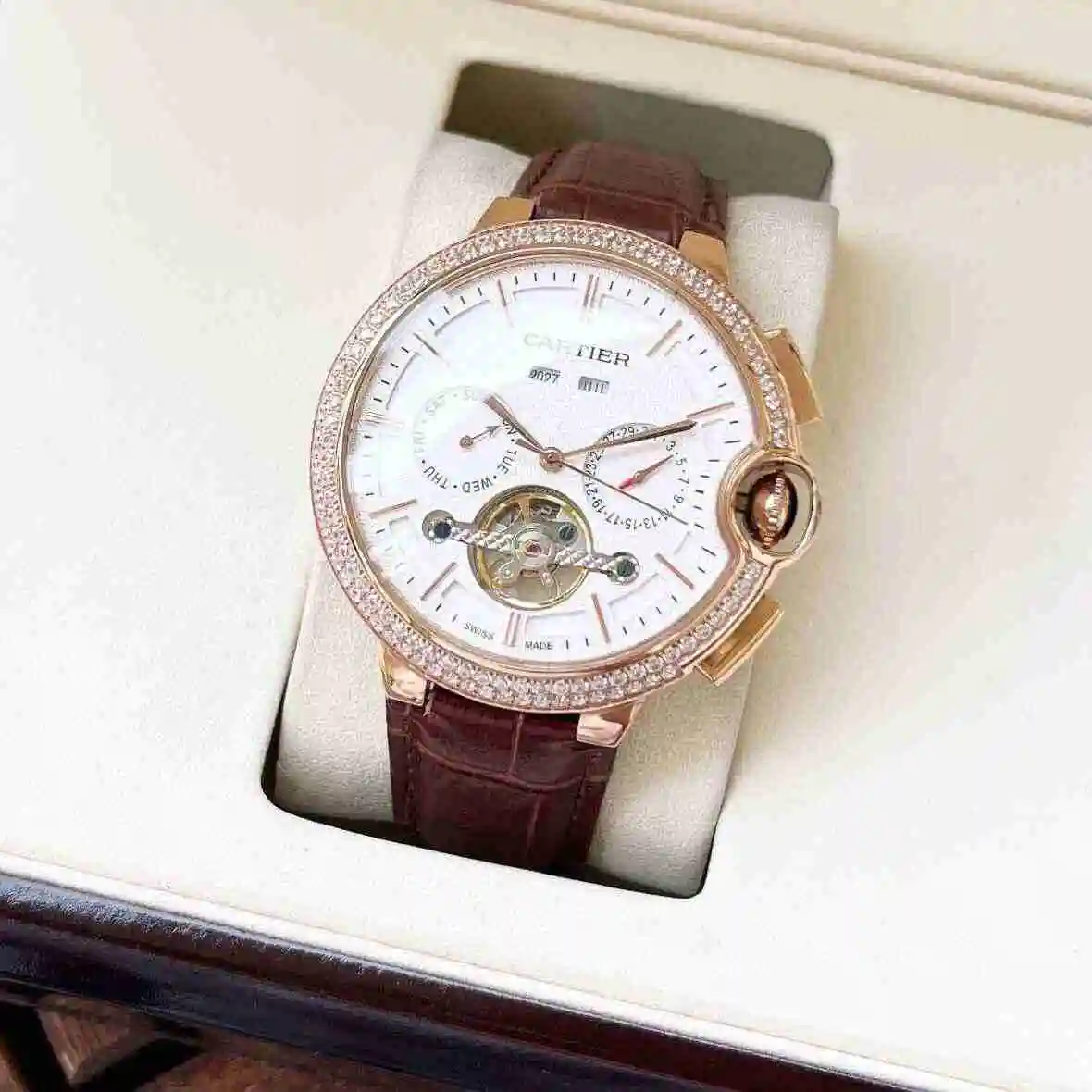 General Watches Cartier Watch Men's Watch Paired with Original Fully Automatic Mechanical Movement Top Grade 316 Precision Steel Case with Mineral Super Strong Mirror Diameter 44mm KK06250 1 view 9