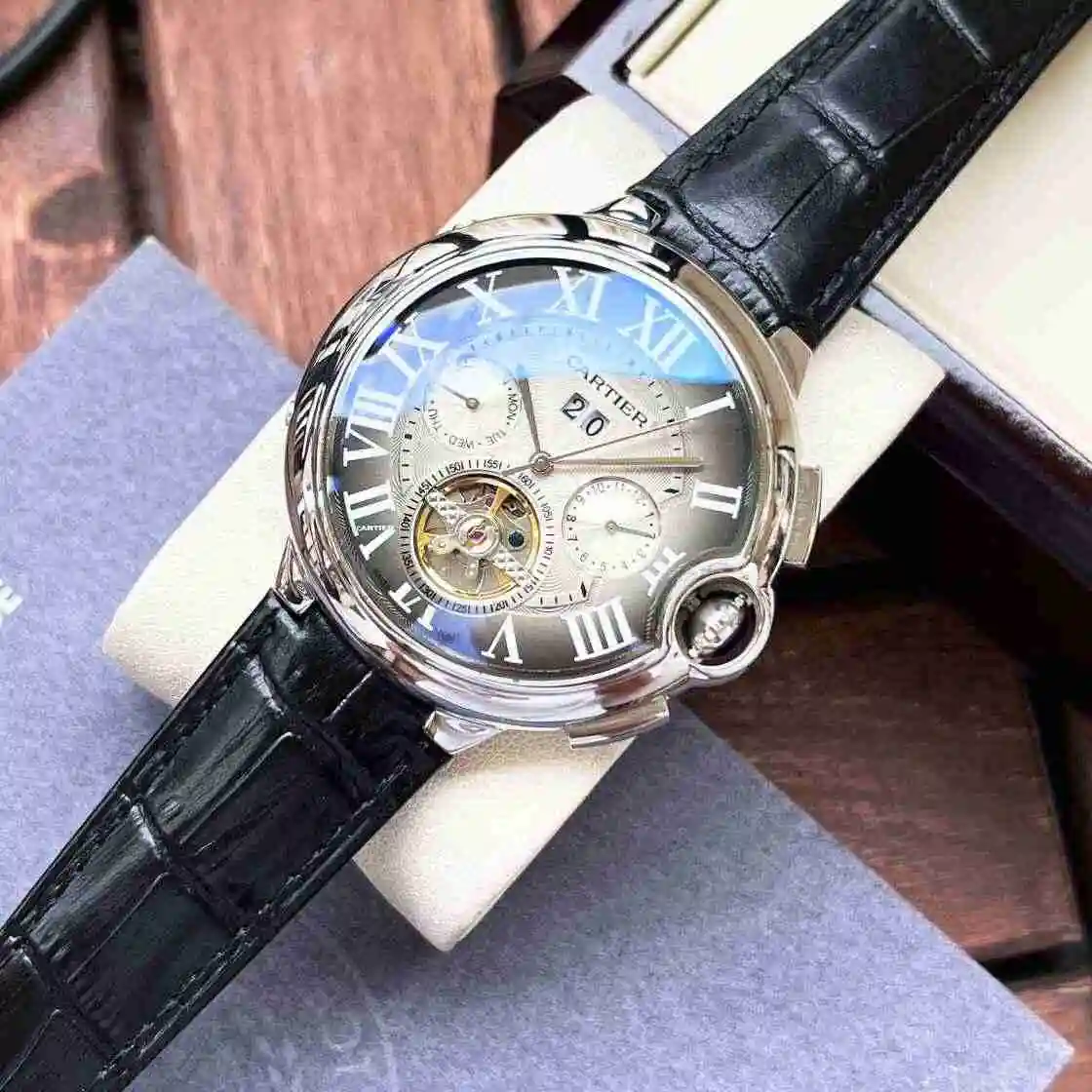General Watches Cartier Watch Men's Watch Paired with Original Fully Automatic Mechanical Movement Top Grade 316 Precision Steel Case with Mineral Super Strong Mirror Diameter 44mm KK05250 5 view 5