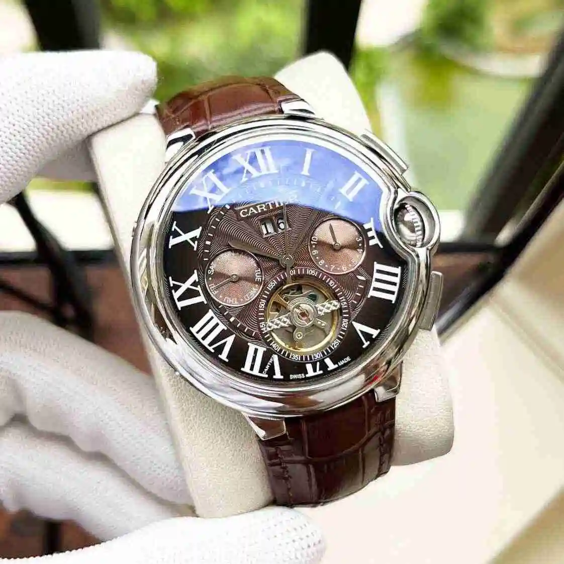 General Watches Cartier Watch Men's Watch Paired with Original Fully Automatic Mechanical Movement Top Grade 316 Precision Steel Case with Mineral Super Strong Mirror Diameter 44mm KK05250 5 view 7