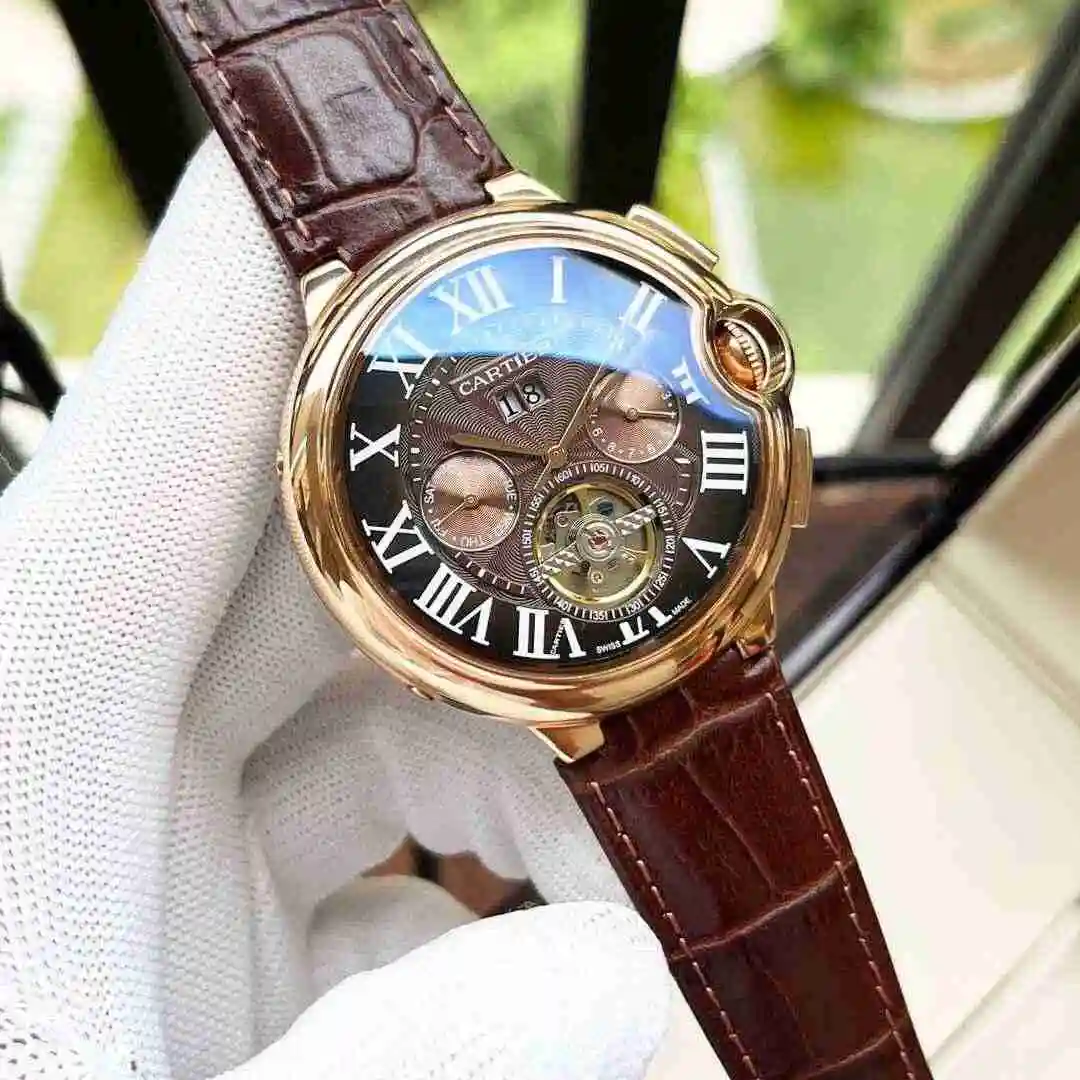 General Watches Cartier Watch Men's Watch Paired with Original Fully Automatic Mechanical Movement Top Grade 316 Precision Steel Case with Mineral Super Strong Mirror Diameter 44mm KK05250 5 view 8