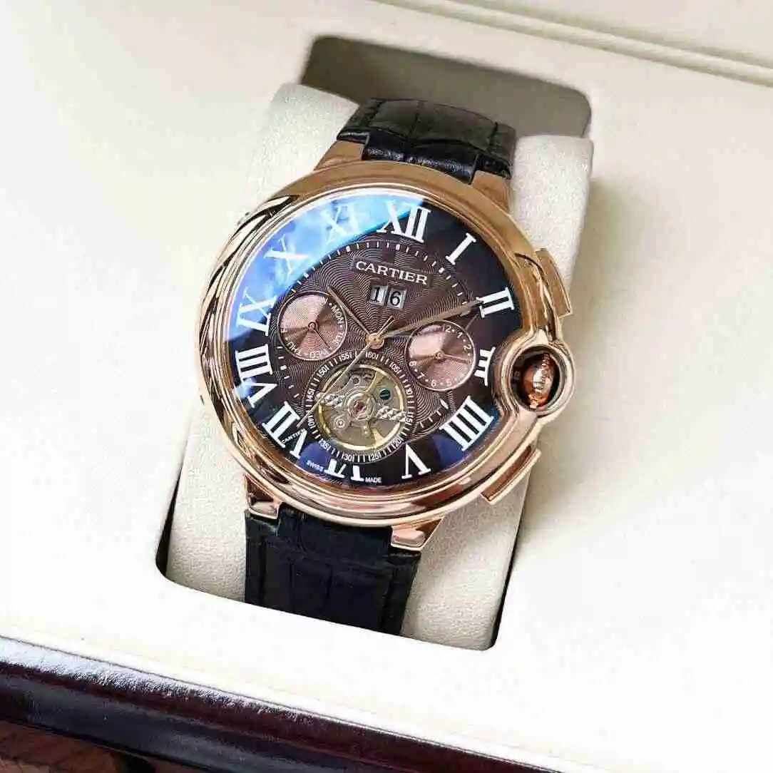 General Watches Cartier Watch Men's Watch Paired with Original Fully Automatic Mechanical Movement Top Grade 316 Precision Steel Case with Mineral Super Strong Mirror Diameter 44mm KK05250 5 view 9