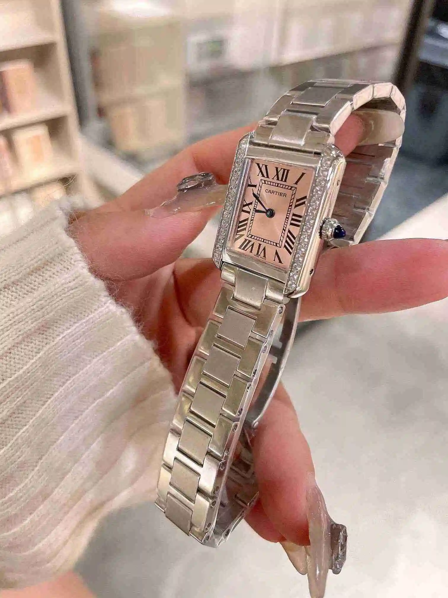 General Watches Cartier Watch Couple Watch Paired with Original Fully Automatic Mechanical Movement Top grade 316 Precision Steel Case Case with Mineral Super Strong Mirror Diameter 27MMX34MM KK03450 2 view 4