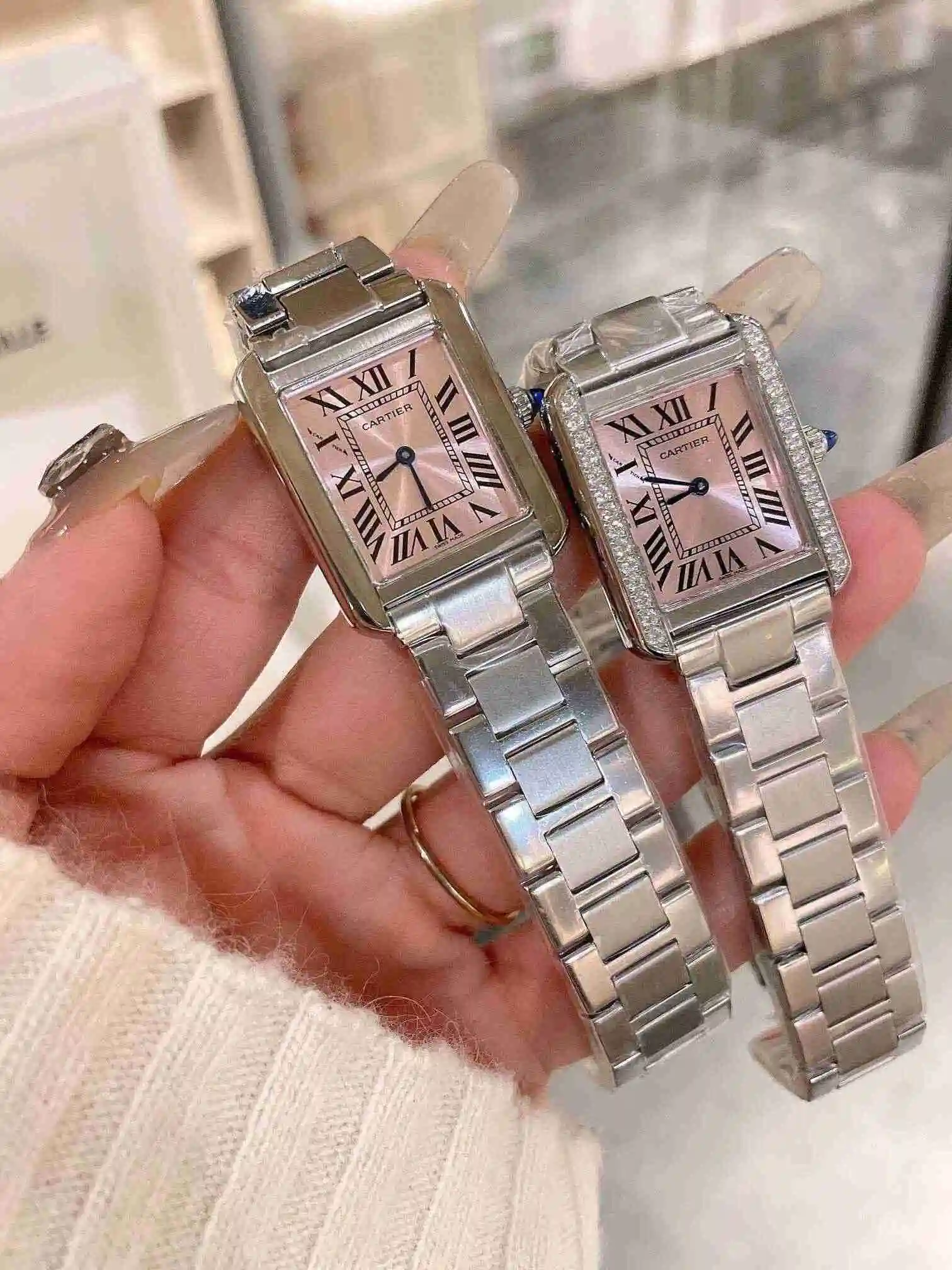 General Watches Cartier Watch Couple Watch Paired with Original Fully Automatic Mechanical Movement Top grade 316 Precision Steel Case Case with Mineral Super Strong Mirror Diameter 27MMX34MM KK03450 2 view 6