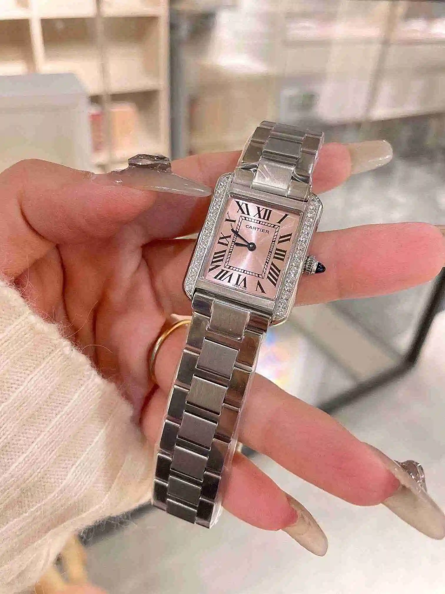 General Watches Cartier Watch Couple Watch Paired with Original Fully Automatic Mechanical Movement Top grade 316 Precision Steel Case Case with Mineral Super Strong Mirror Diameter 27MMX34MM KK03450 2 view 7