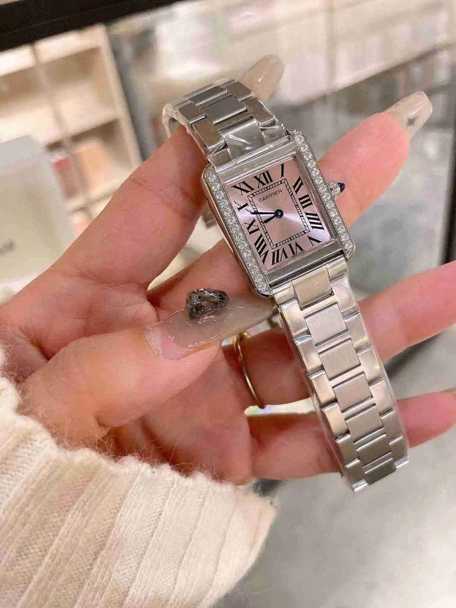 General Watches Cartier Watch Couple Watch Paired with Original Fully Automatic Mechanical Movement Top grade 316 Precision Steel Case Case with Mineral Super Strong Mirror Diameter 27MMX34MM KK03450 2 view 8