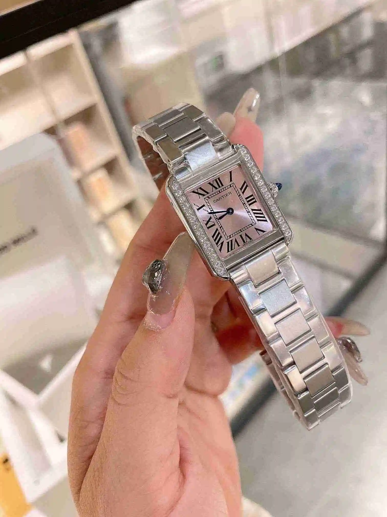 General Watches Cartier Watch Couple Watch Paired with Original Fully Automatic Mechanical Movement Top grade 316 Precision Steel Case Case with Mineral Super Strong Mirror Diameter 27MMX34MM KK03450 2 view 9