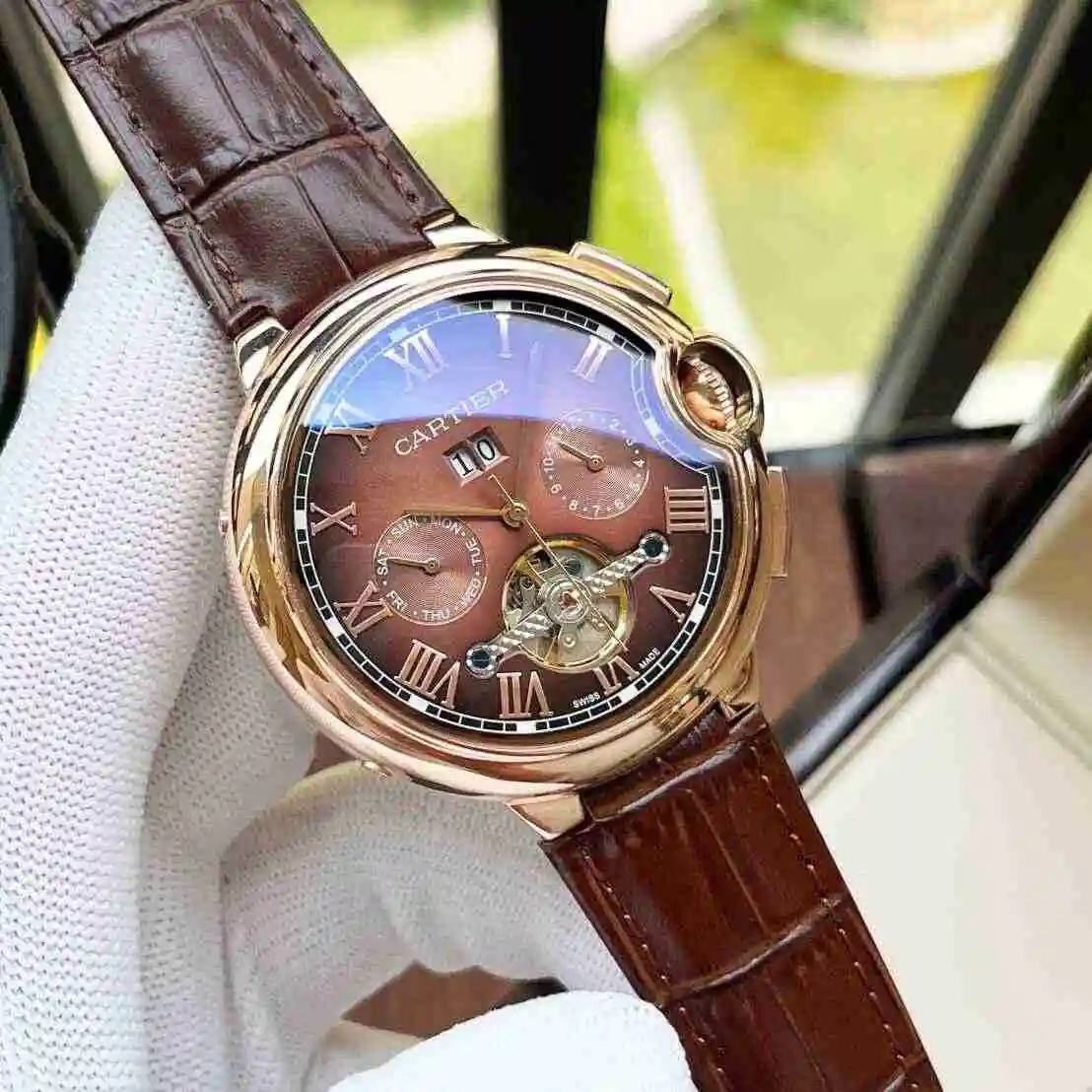 General Watches Cartier Watch Men's Watch Paired with Original Fully Automatic Mechanical Movement Top Grade 316 Precision Steel Case with Mineral Super Strong Mirror Diameter 44mm KK05250 1 view 8
